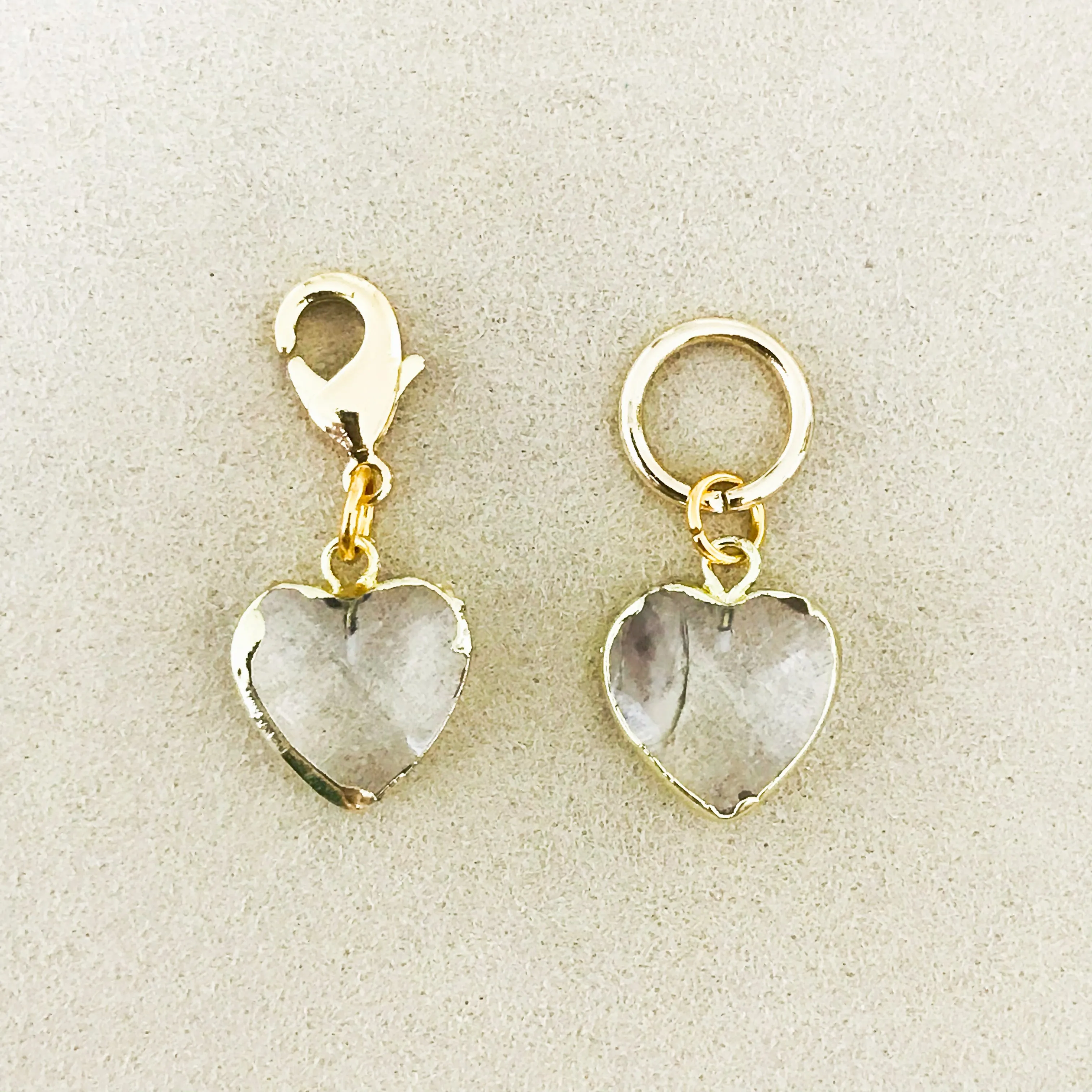 Clear Quartz Heart Charm