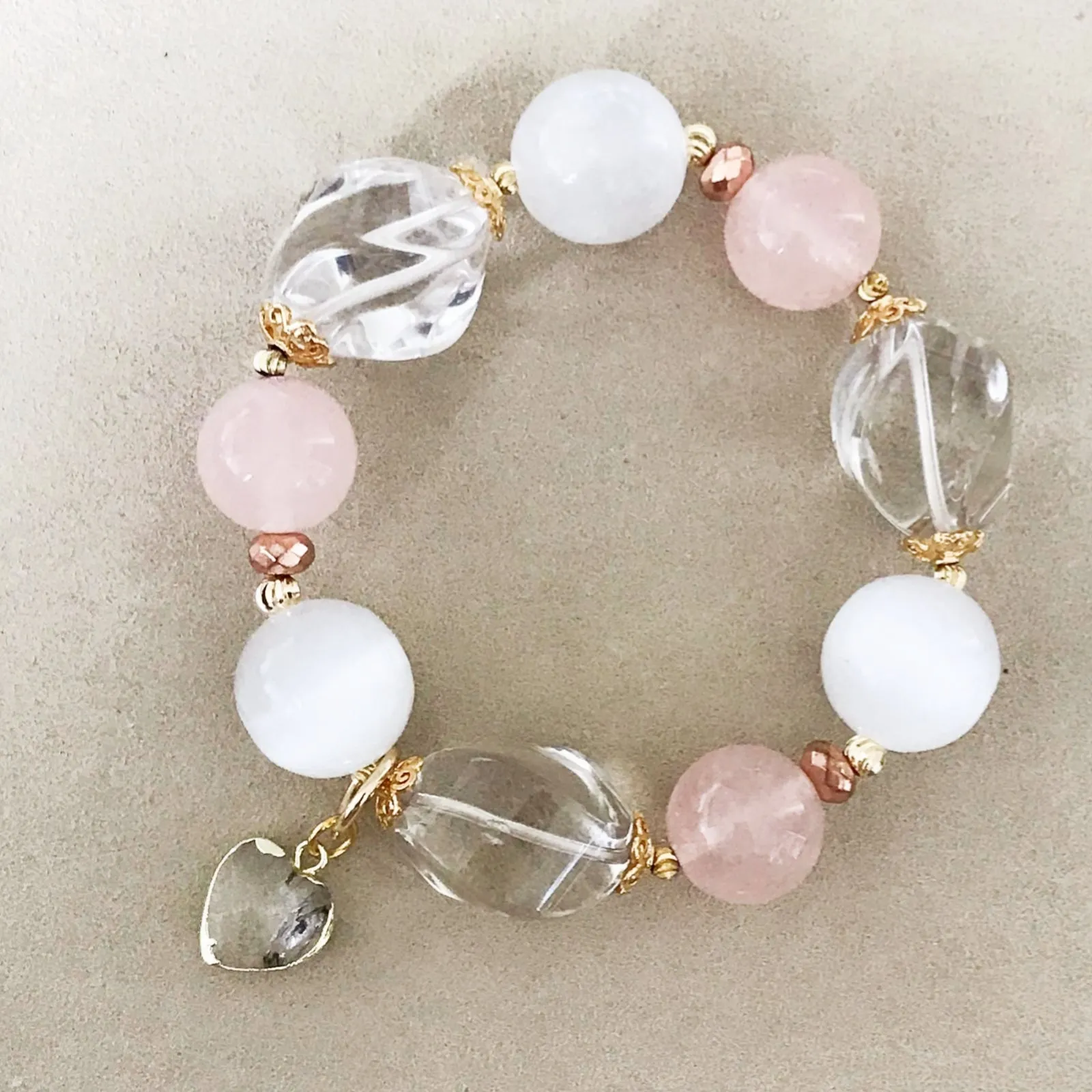 Clear Quartz Heart Charm