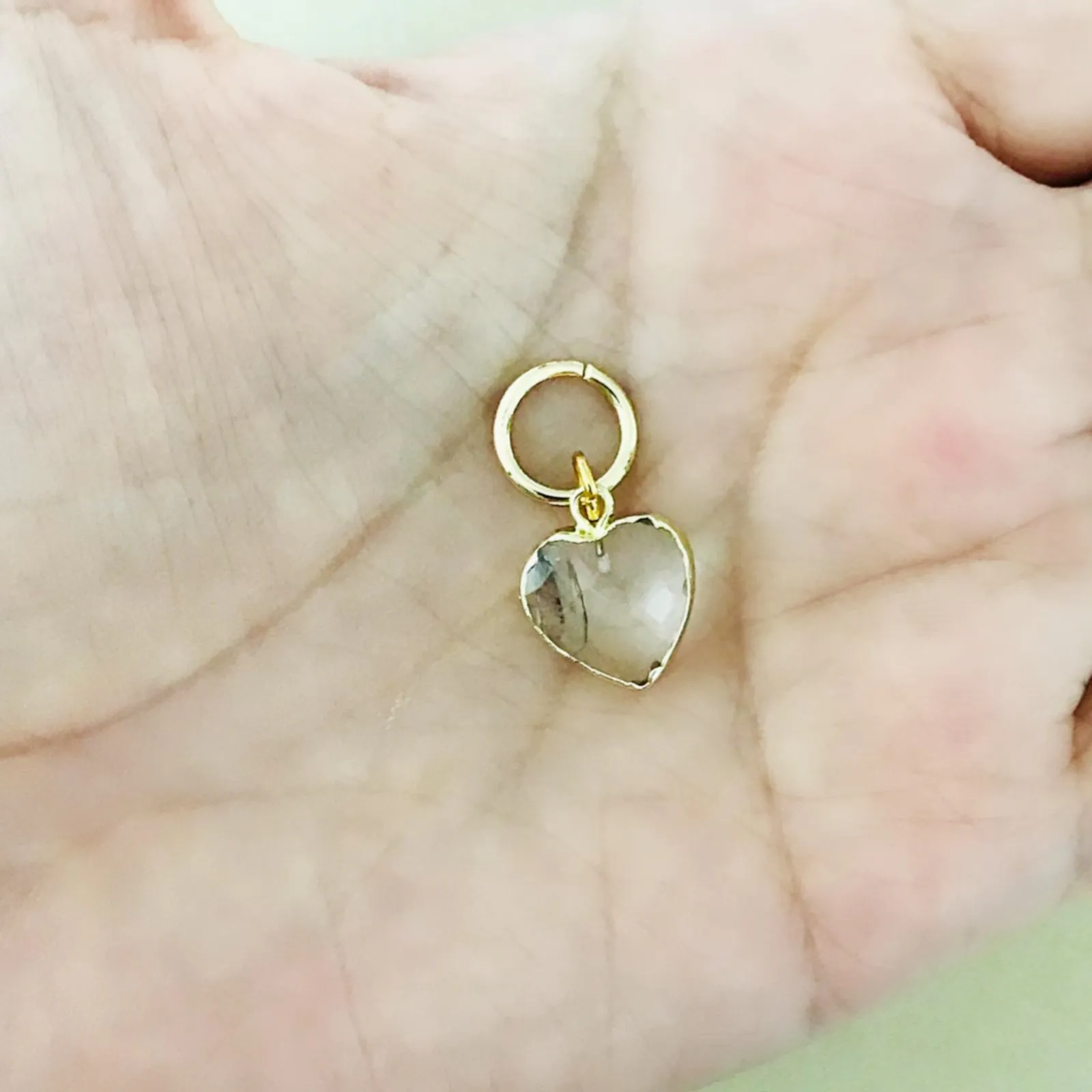 Clear Quartz Heart Charm