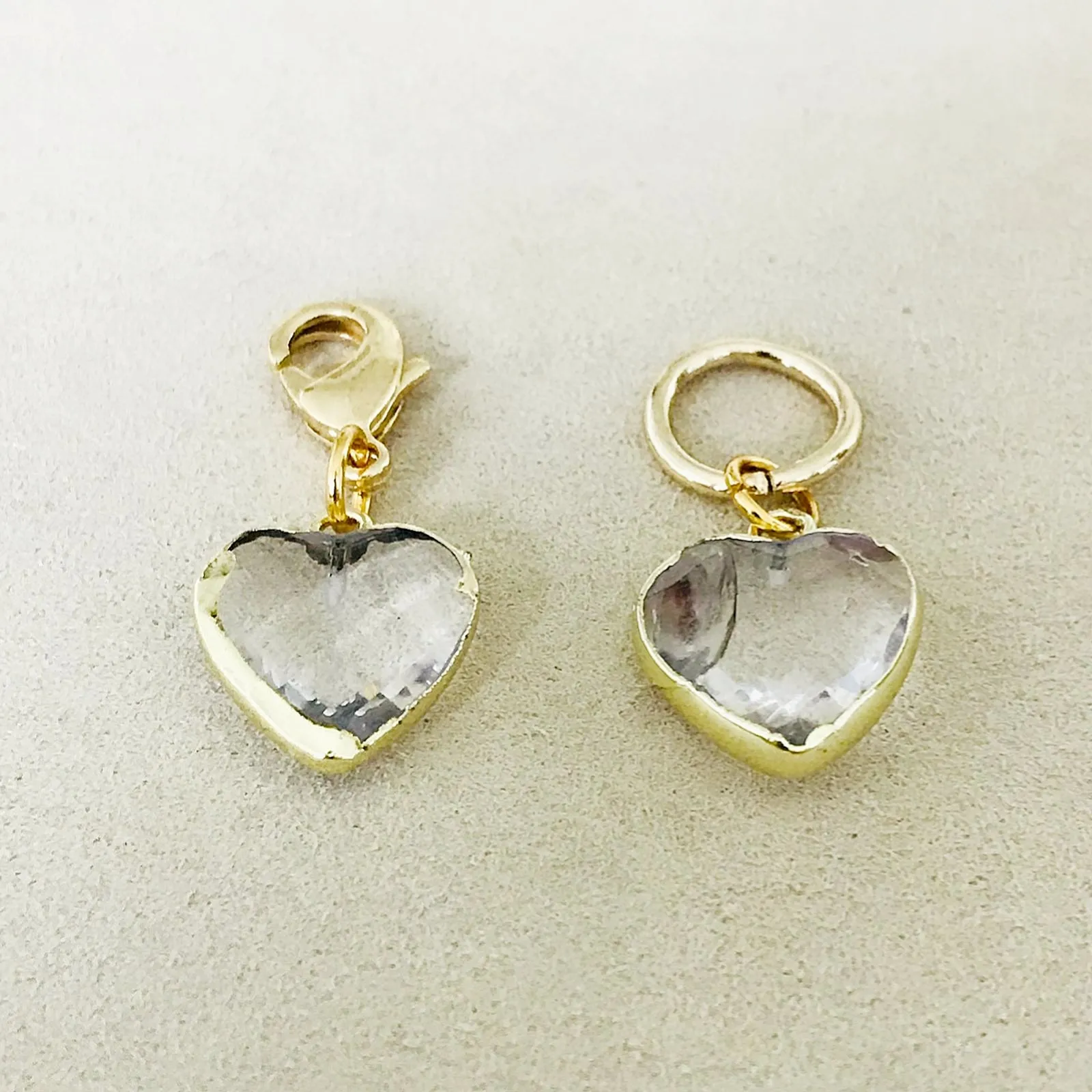 Clear Quartz Heart Charm