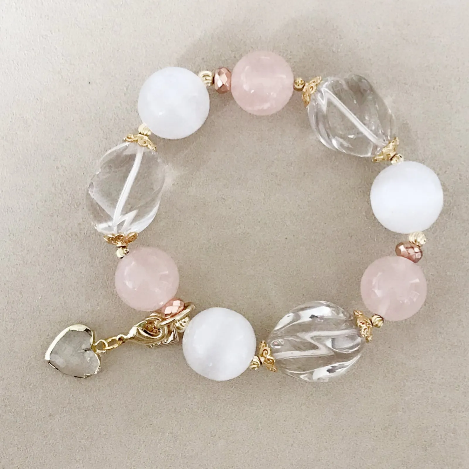Clear Quartz Heart Charm
