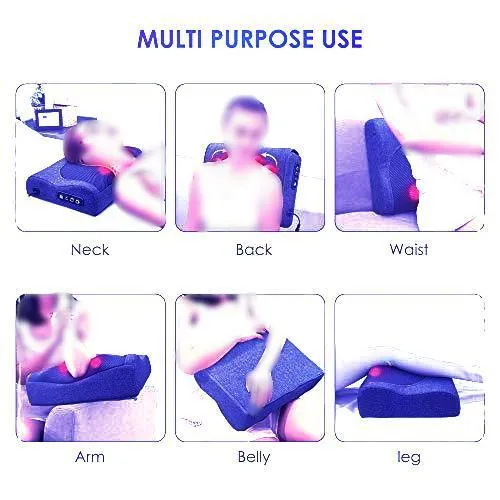 COMFYPRO™ Large Back & Neck Shiatsu Massage Pillow w/ Heat - Reversible Deep Kneading