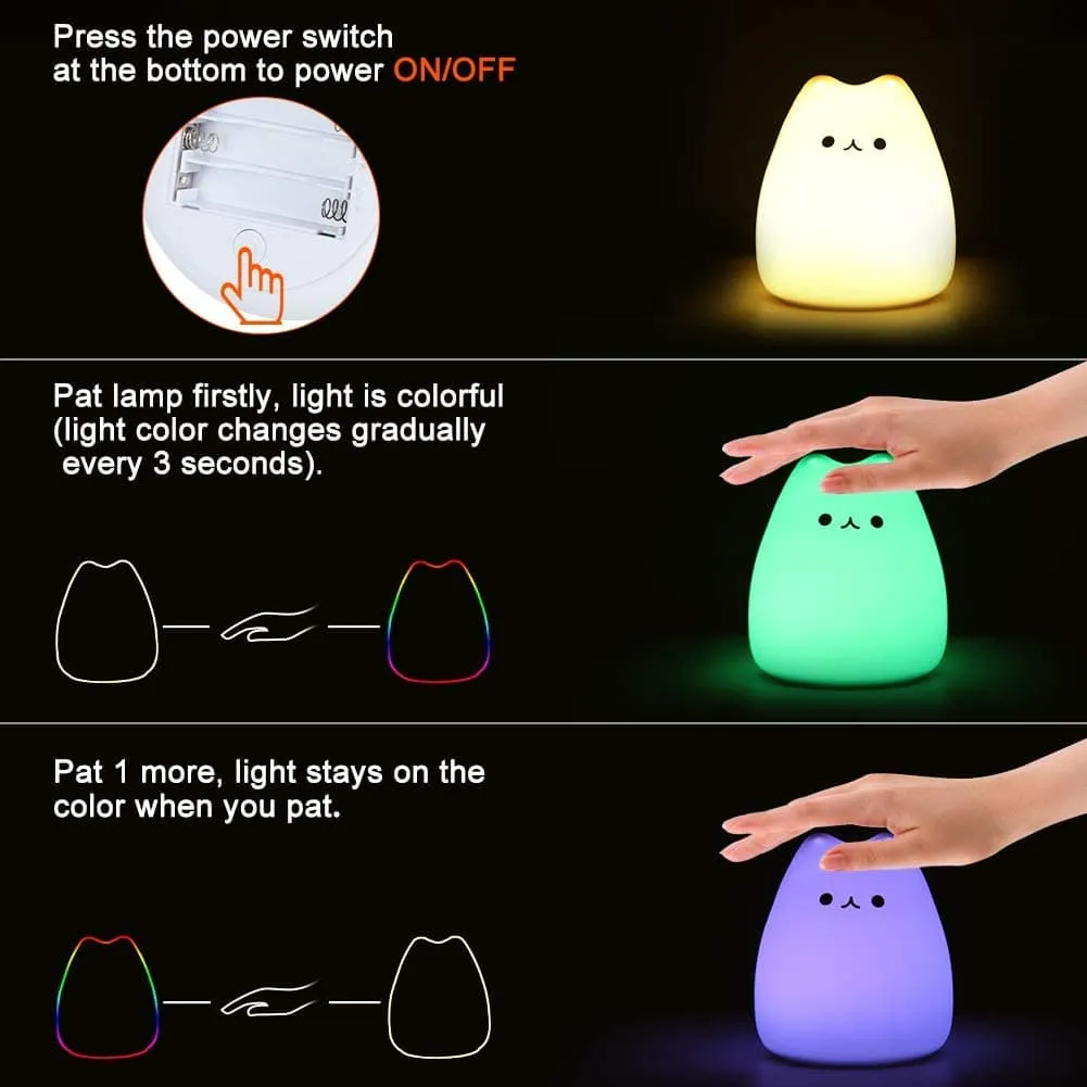 Cute Kitty Cat Touch Lamp for Bedroom Living Room