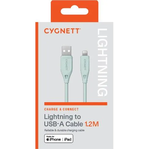 Cygnett Charge & Connect Lightning to USB-A Cable V2 1.2m (Green)