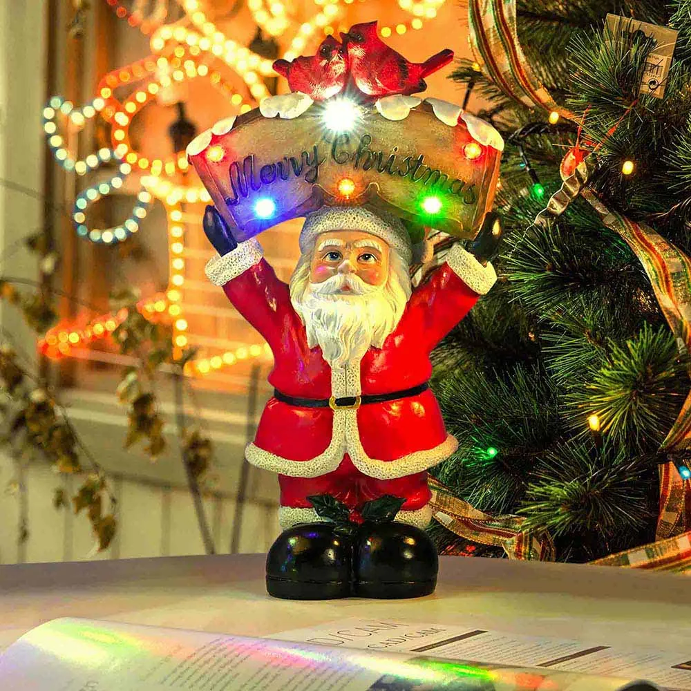 DIY Santa Snowman Figurine with Light Christmas Gift 12"