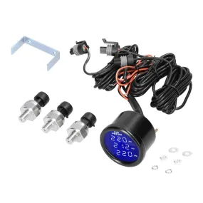 Dual/Triple Display Air Pressure Guage LED Digital Air Suspension Gauge 0-220PSI 12/24V with 2pcs/3pcs 1/8NPT Sensors