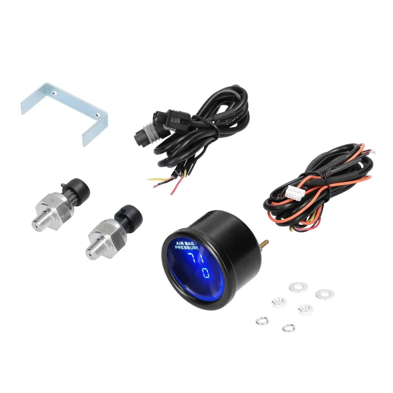 Dual/Triple Display Air Pressure Guage LED Digital Air Suspension Gauge 0-220PSI 12/24V with 2pcs/3pcs 1/8NPT Sensors