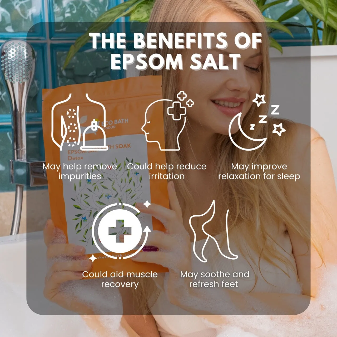 Eco Bath Detox Epsom Salt Bath Soak - Pouch | 500g & 1000g