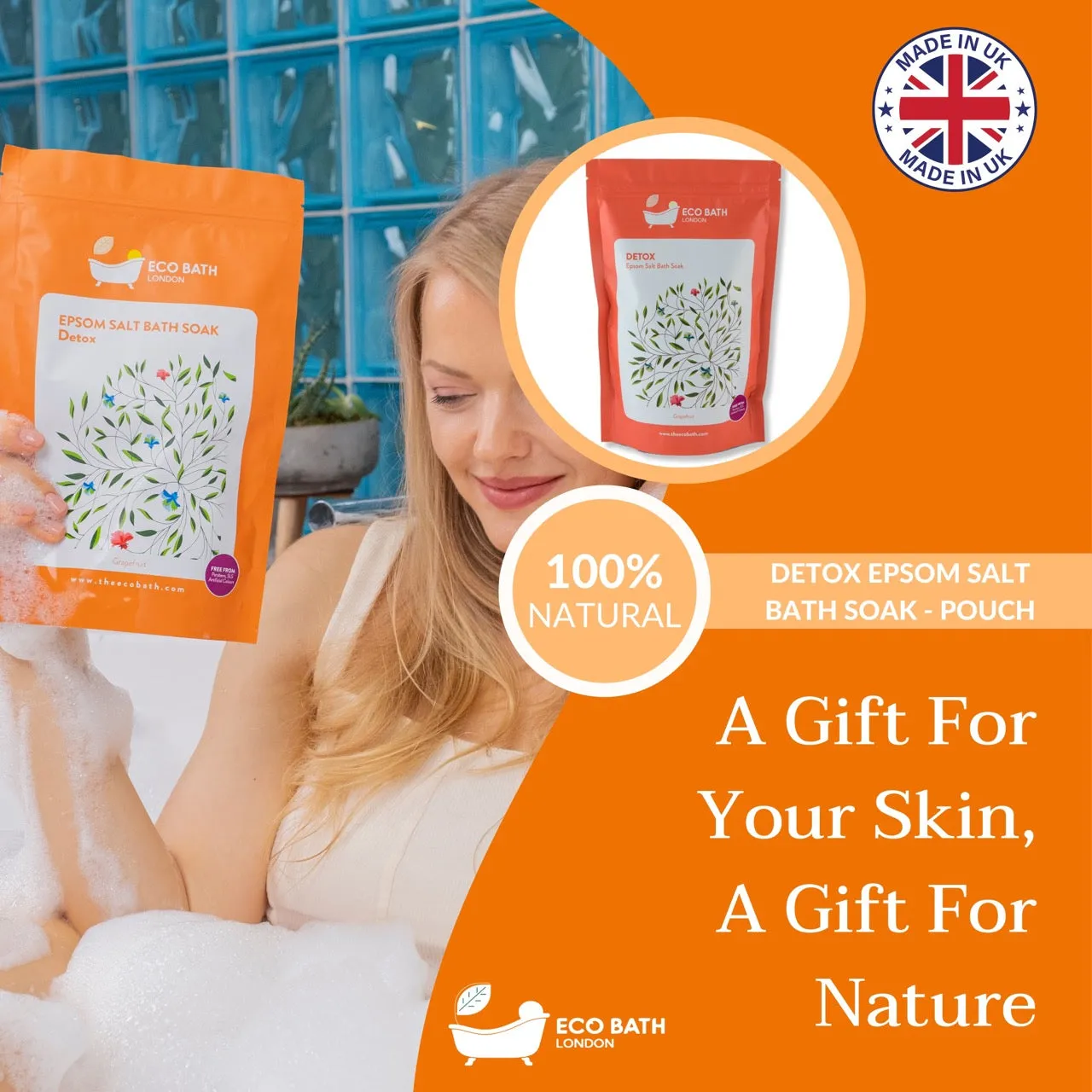 Eco Bath Detox Epsom Salt Bath Soak - Pouch | 500g & 1000g