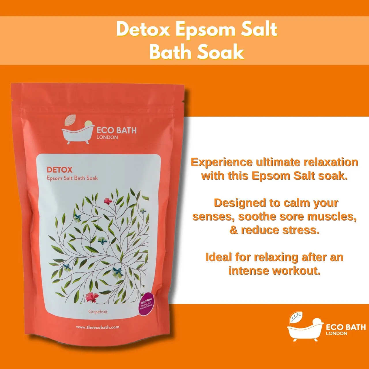 Eco Bath Detox Epsom Salt Bath Soak - Pouch | 500g & 1000g