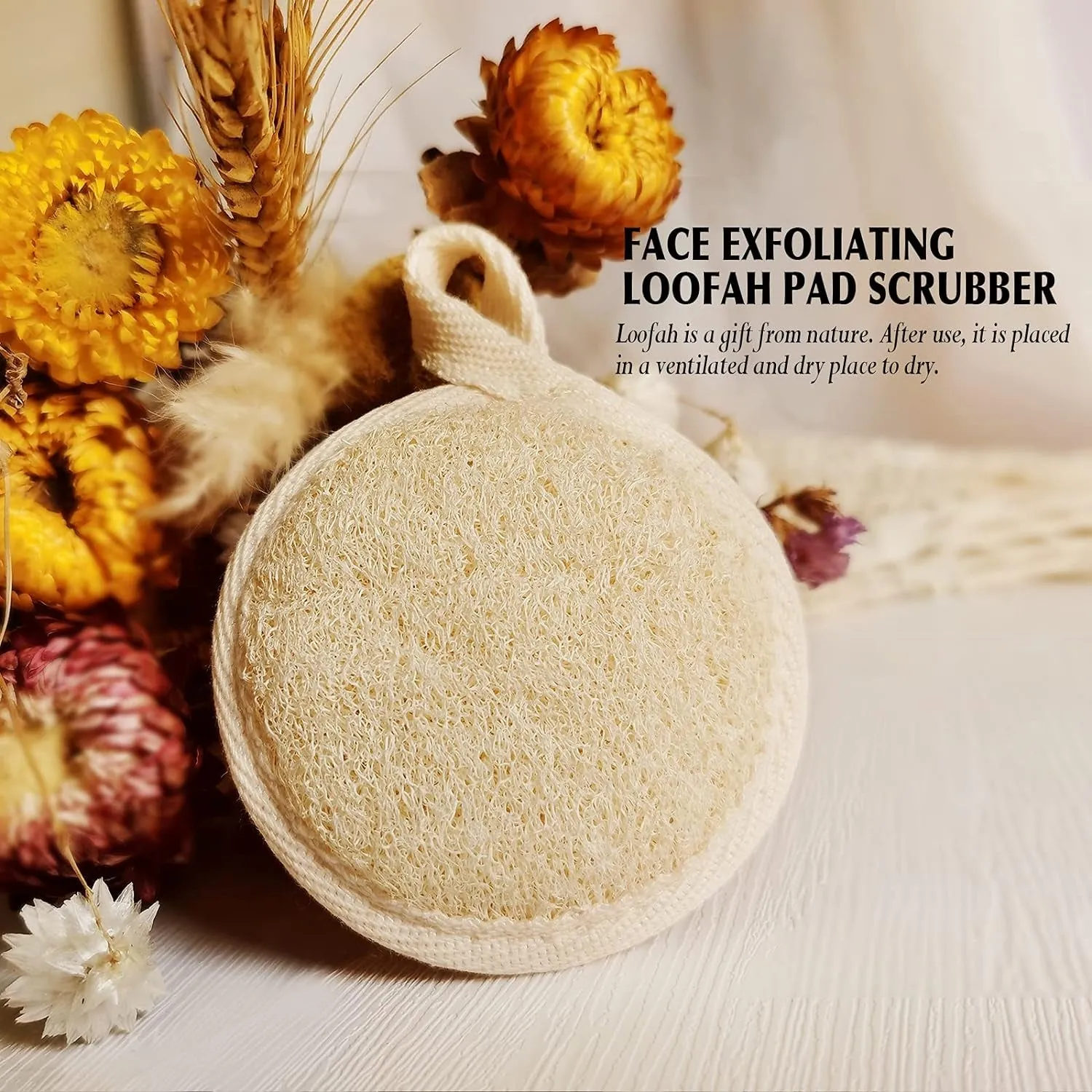 Face Exfoliating Loofah Pad Scrubber, Manual Facial Cleansing and Makeup Remover Brush 4 Pieces, Natural Loofa Sponge Pads Massage Pores and Clean Blackheads without Hurting the Skin
