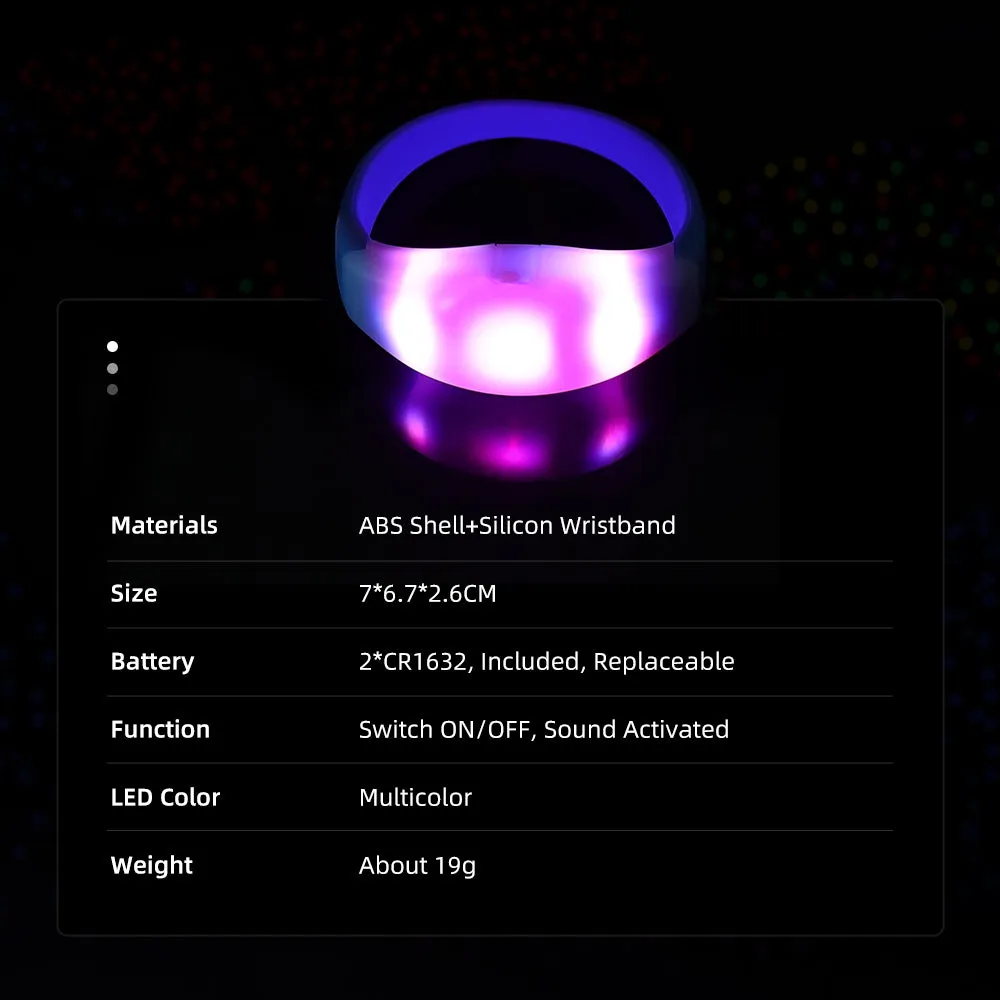 Factory Price Sound Activated LED Bracelets for Events