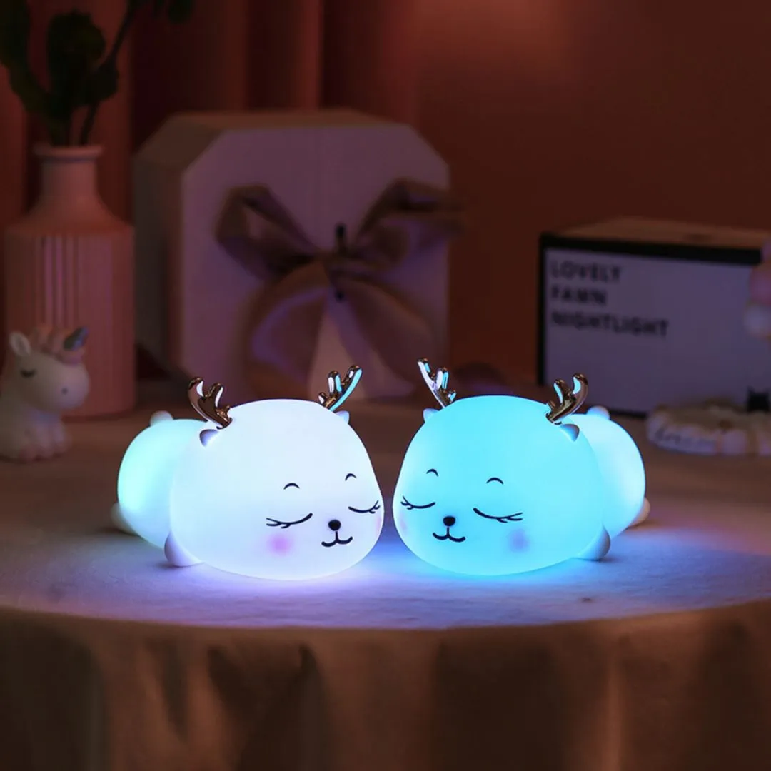 Fawn Color-Changing Night Light | Cute Soft Silicone Baby Deer Lamp