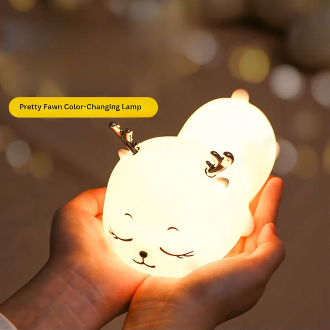 Fawn Color-Changing Night Light | Cute Soft Silicone Baby Deer Lamp