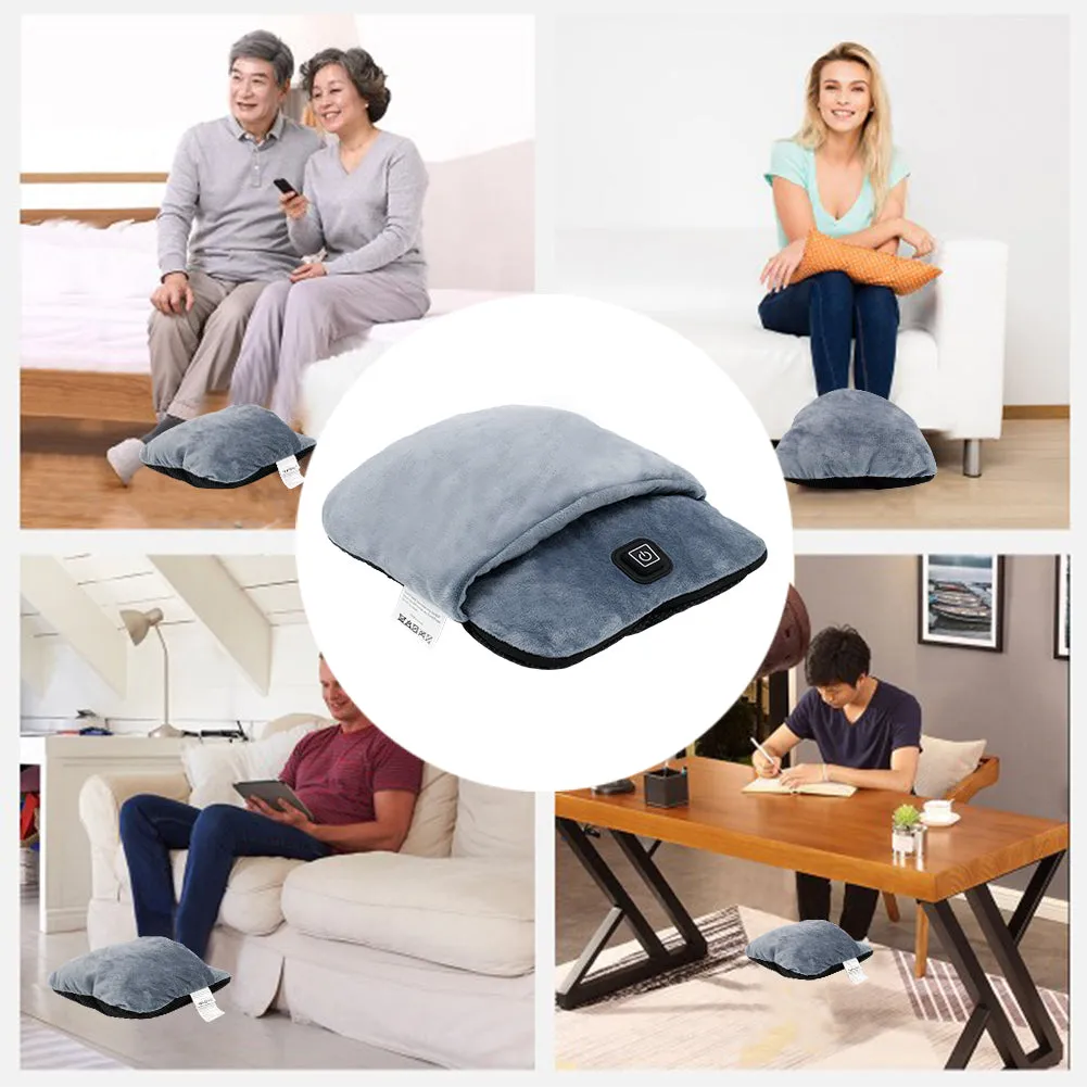 Foot Massage, Foot Heater, Feet Warmers Electric Vibration Massaging Soft Plush Micro Mink Fast Heating For Heat Therapy & Pain Relief
