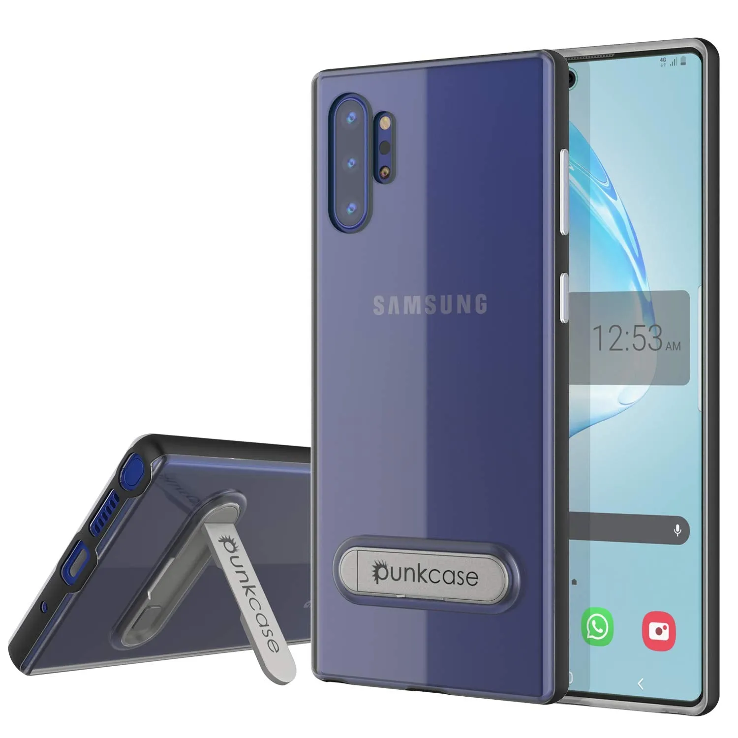 Galaxy Note 10  Plus Lucid 3.0 PunkCase Armor Cover w/Integrated Kickstand and Screen Protector [Black]
