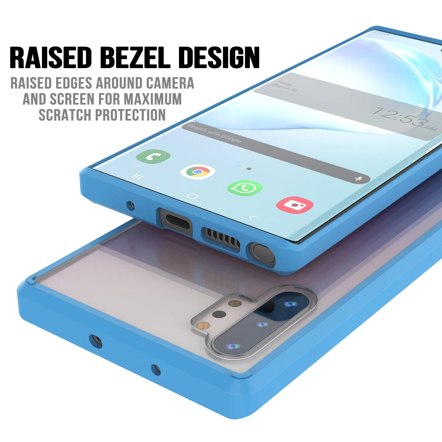 Galaxy Note 10  Plus Punkcase Lucid-2.0 Series Slim Fit Armor Light Blue Case Cover