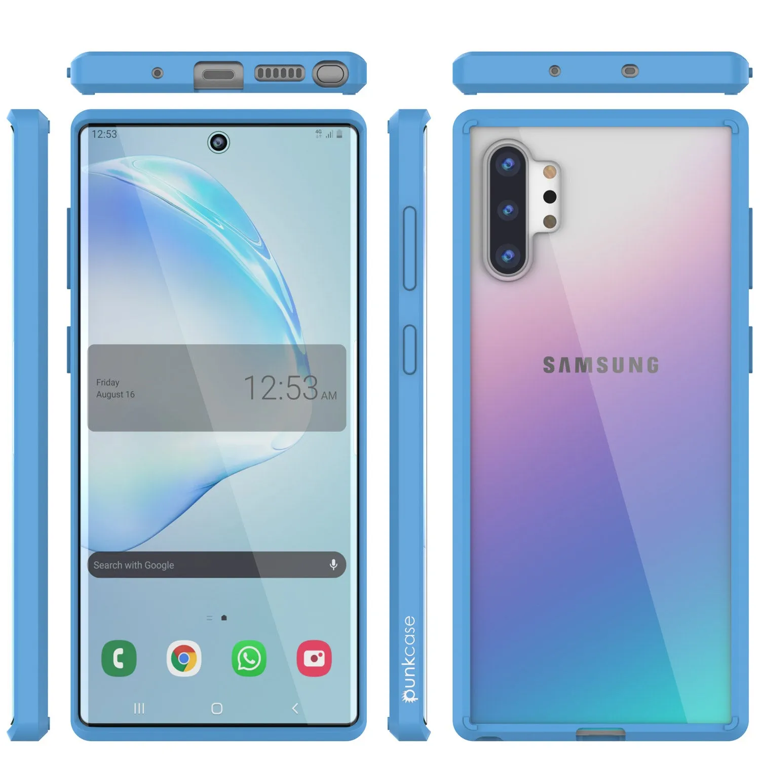 Galaxy Note 10  Plus Punkcase Lucid-2.0 Series Slim Fit Armor Light Blue Case Cover