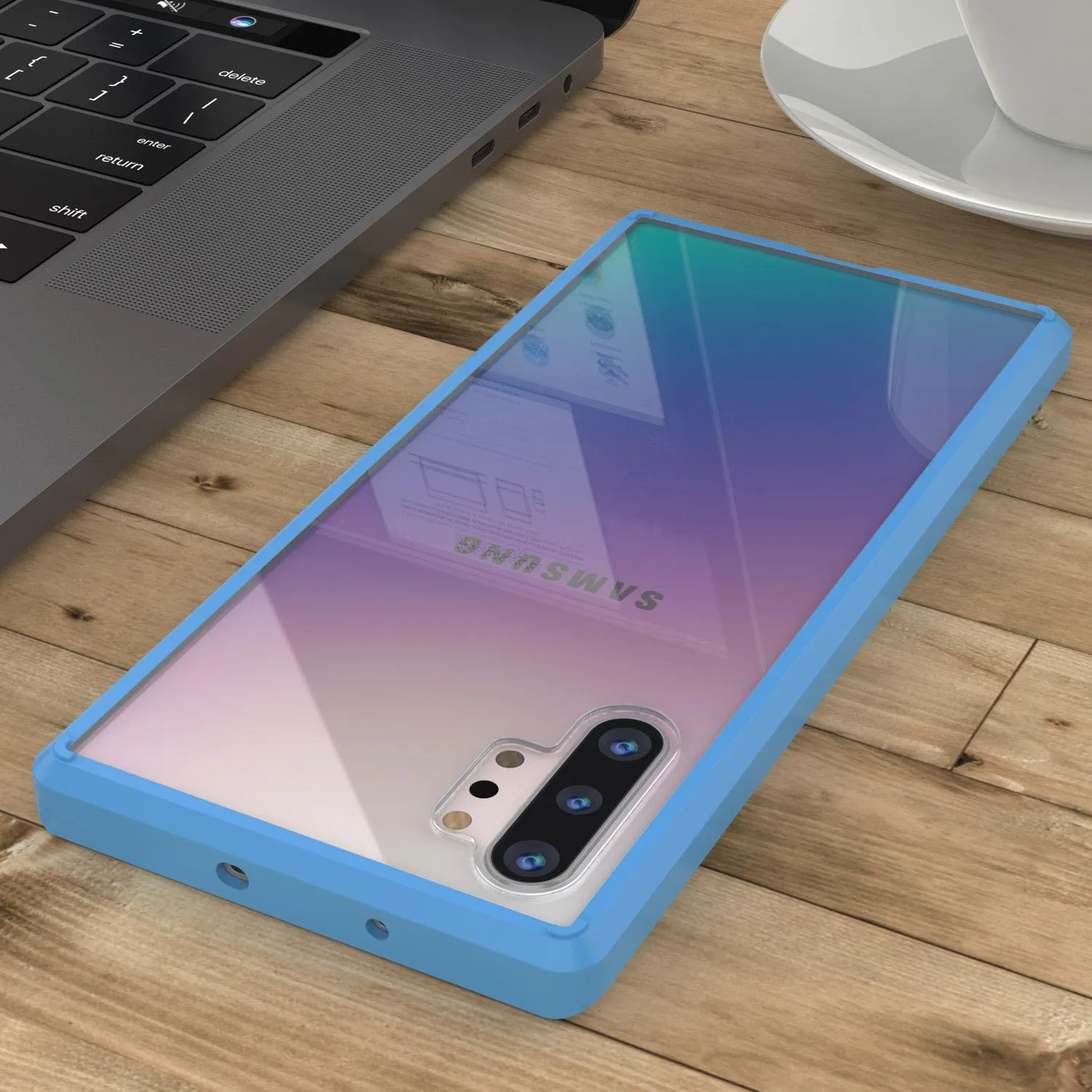 Galaxy Note 10  Plus Punkcase Lucid-2.0 Series Slim Fit Armor Light Blue Case Cover
