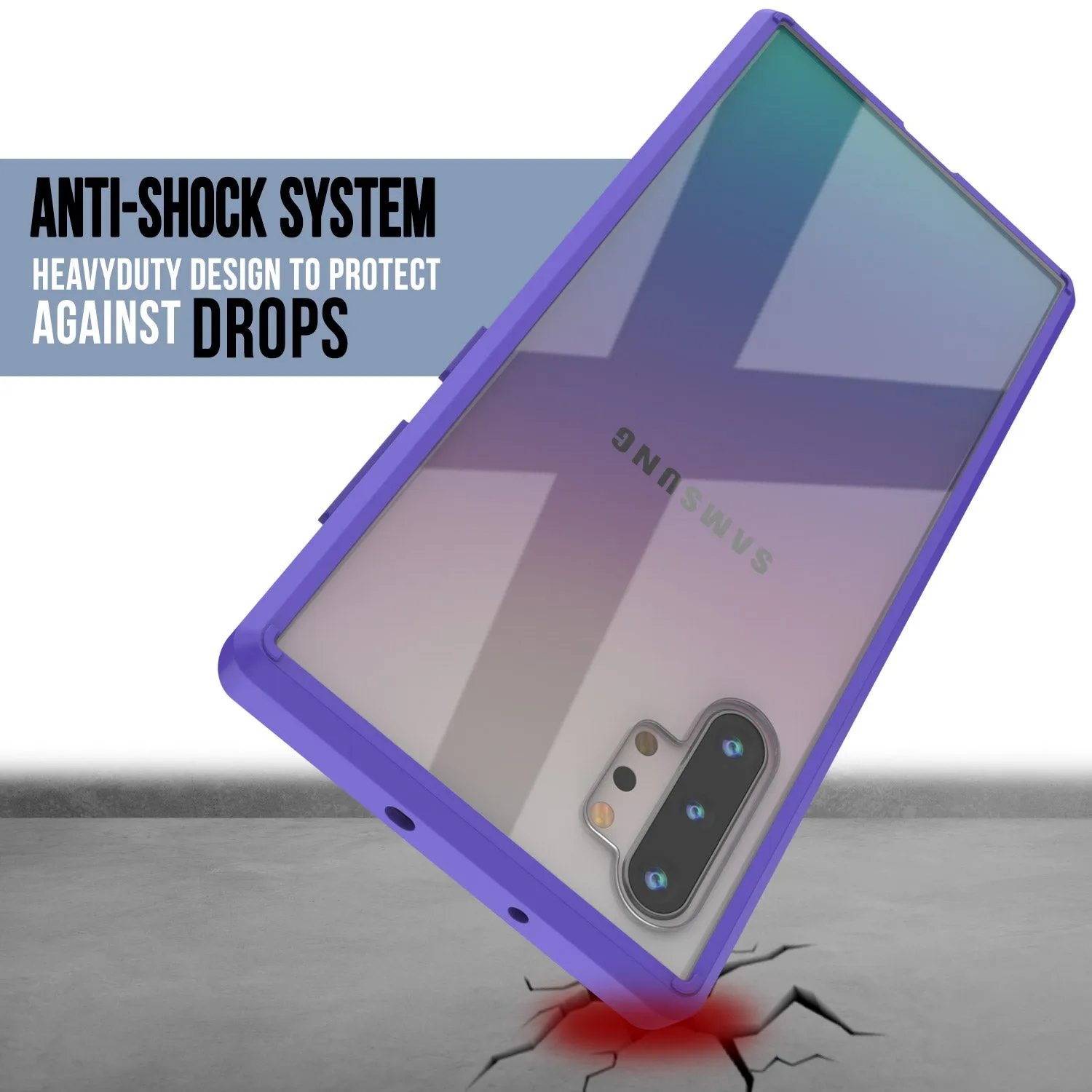 Galaxy Note 10  Plus Punkcase Lucid-2.0 Series Slim Fit Armor Purple Case Cover
