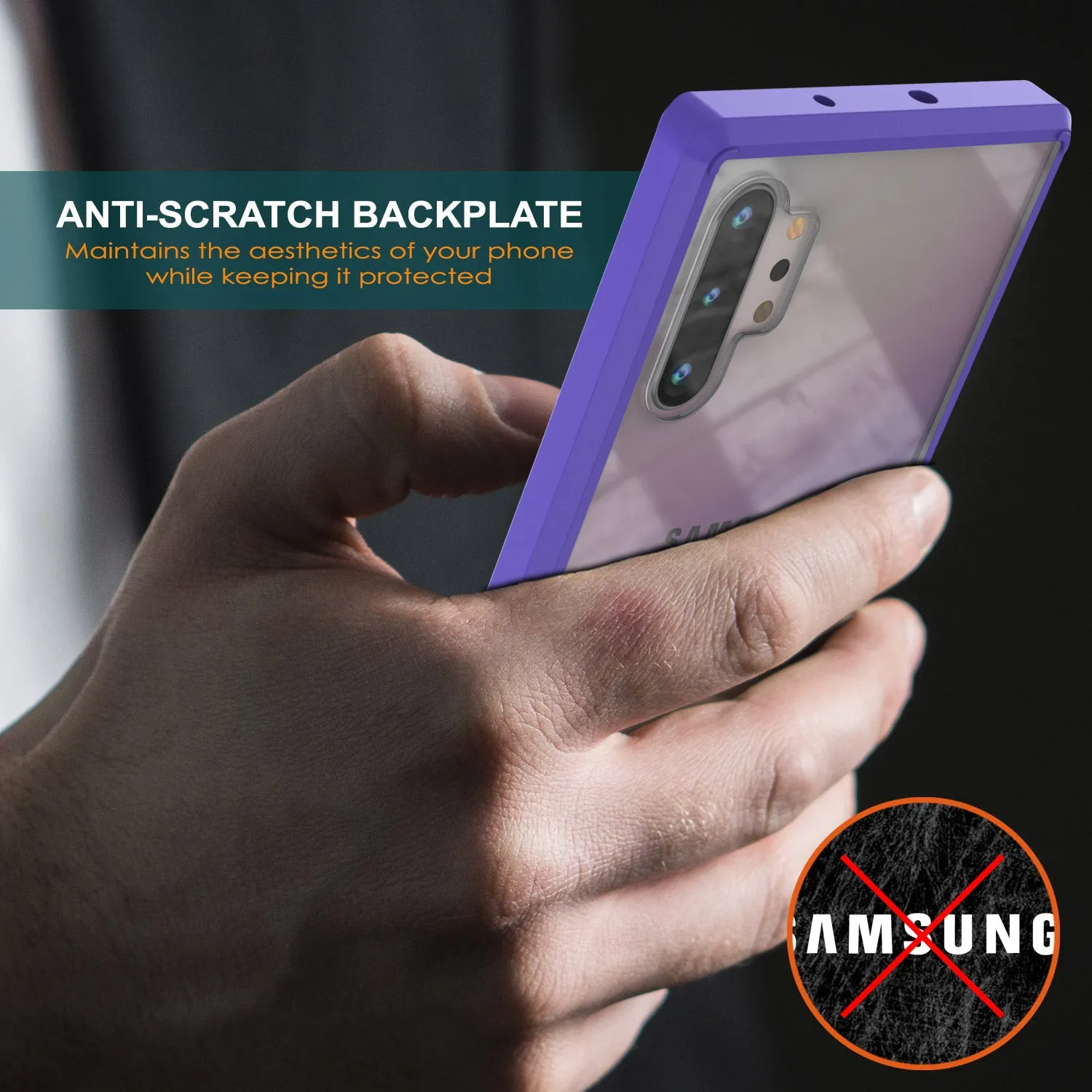 Galaxy Note 10  Plus Punkcase Lucid-2.0 Series Slim Fit Armor Purple Case Cover