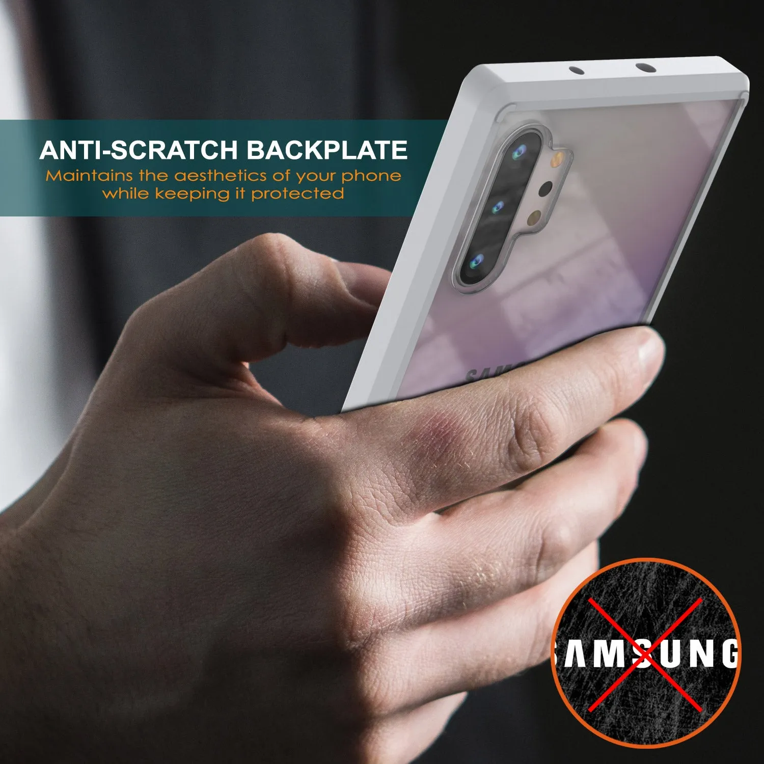 Galaxy Note 10  Plus Punkcase Lucid-2.0 Series Slim Fit Armor White Case Cover