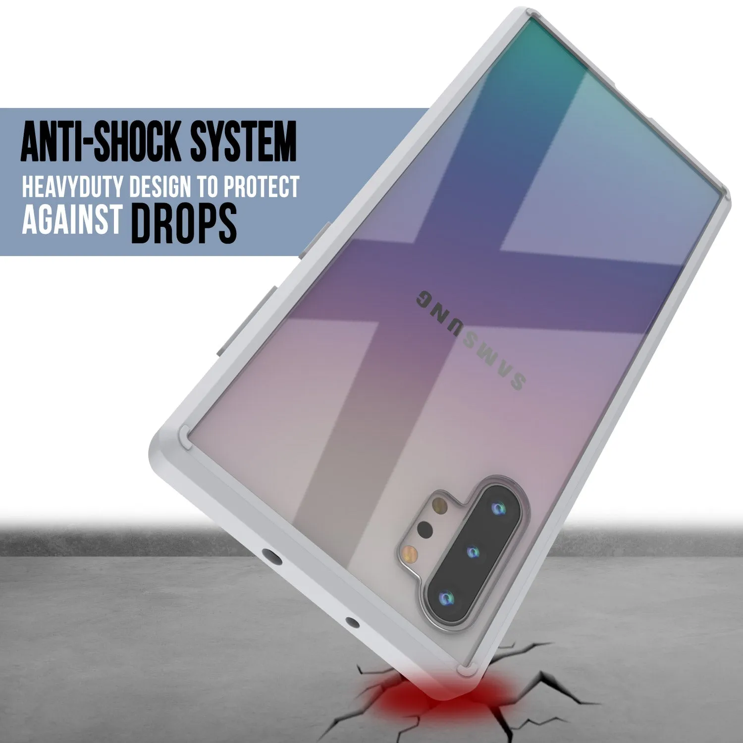 Galaxy Note 10  Plus Punkcase Lucid-2.0 Series Slim Fit Armor White Case Cover