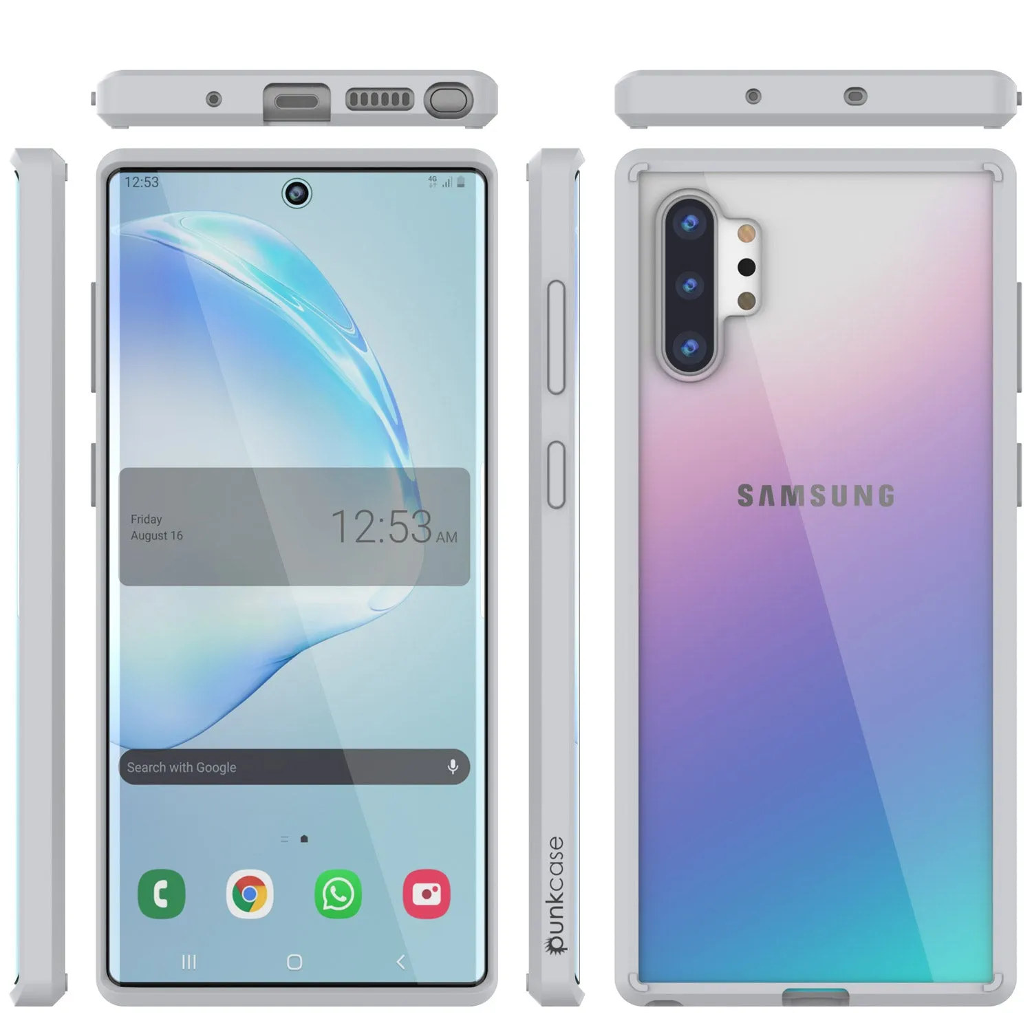 Galaxy Note 10  Plus Punkcase Lucid-2.0 Series Slim Fit Armor White Case Cover