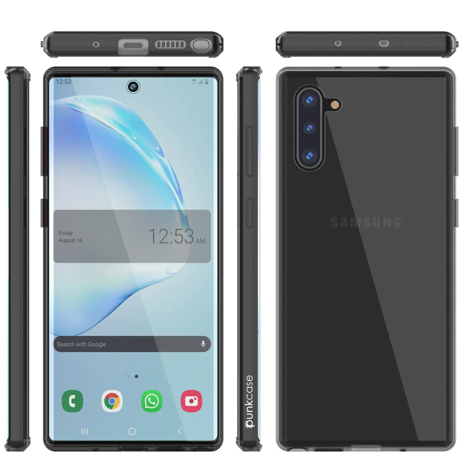 Galaxy Note 10 Punkcase Lucid-2.0 Series Slim Fit Armor Crystal Black Case Cover