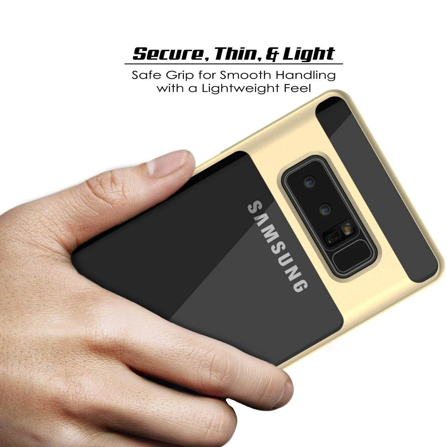 Galaxy Note 8 Lucid 3.0 Screen Protector W/ Anti-Shock Case [Gold]