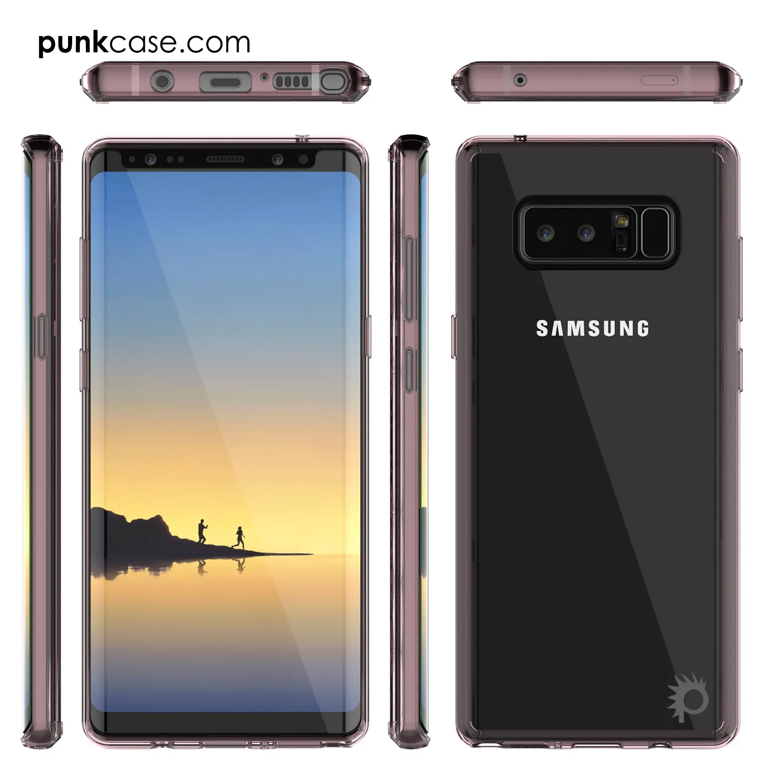 Galaxy Note 8 Screen Protector W/ Anti-Shock Proof Case [Crystal Pink]