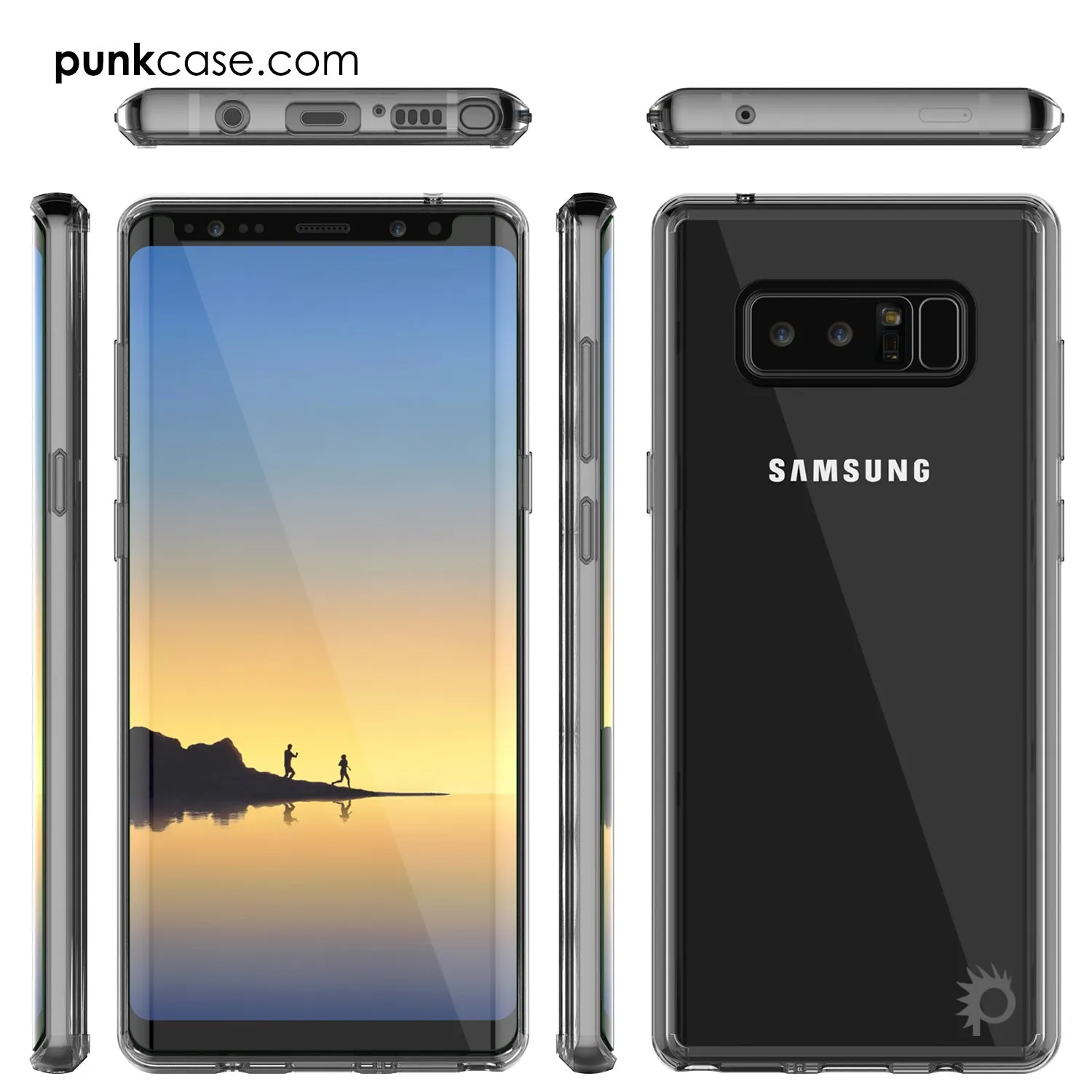 Galaxy Note 8 Screen Protector W/ Anti-Shock Proof Slim Case [Clear]
