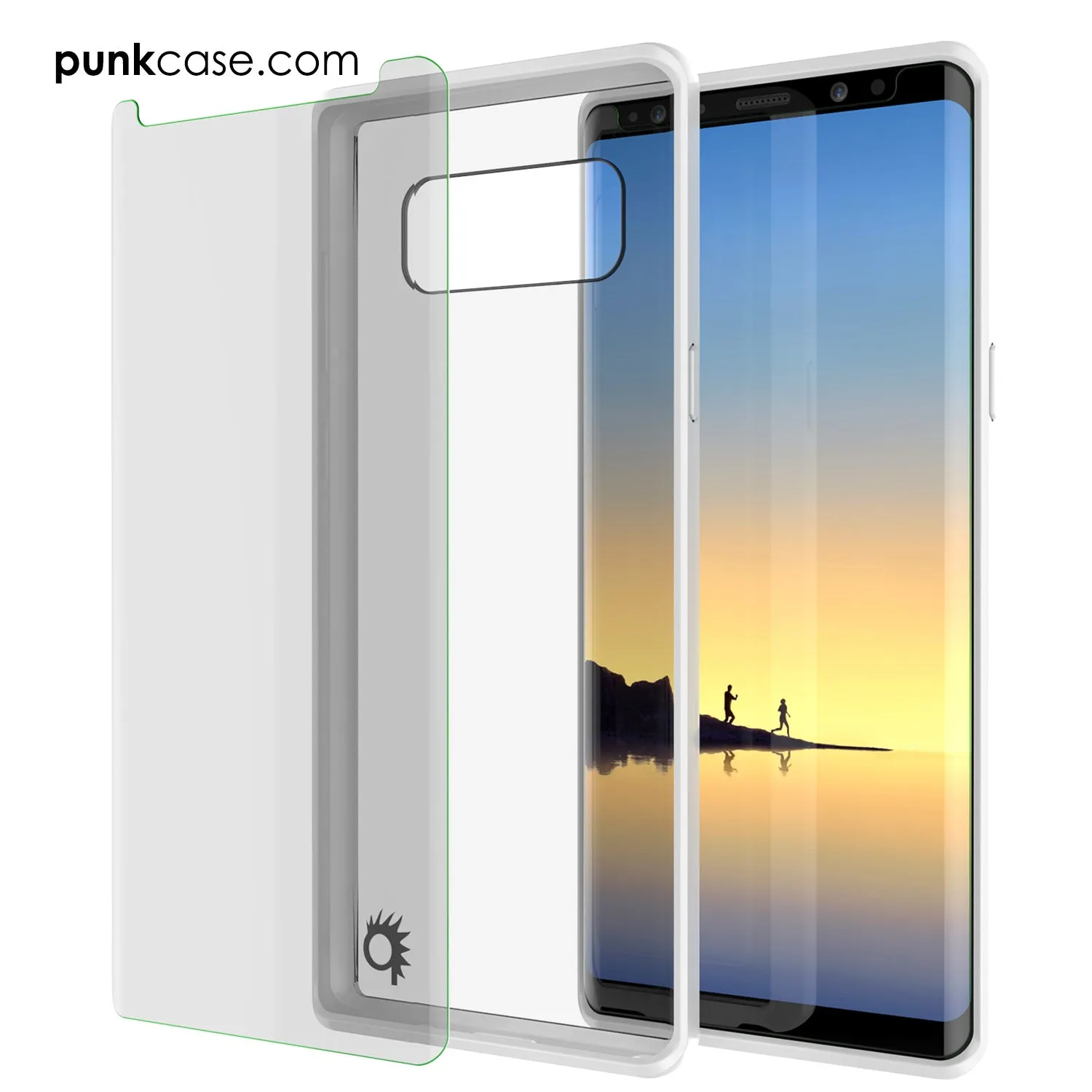 Galaxy Note 8 Screen Protector W/ Anti-Shock Proof Slim Case [White]
