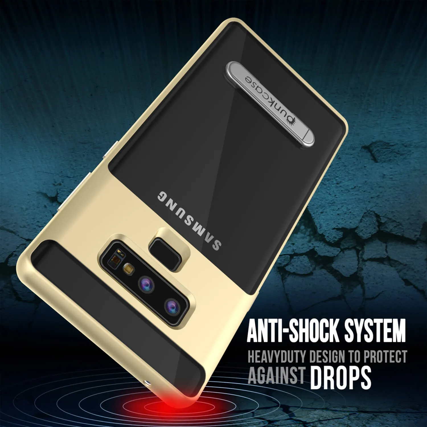 Galaxy Note 9 Lucid 3.0 PunkCase Armor Cover w/Integrated Kickstand and Screen Protector [Gold]