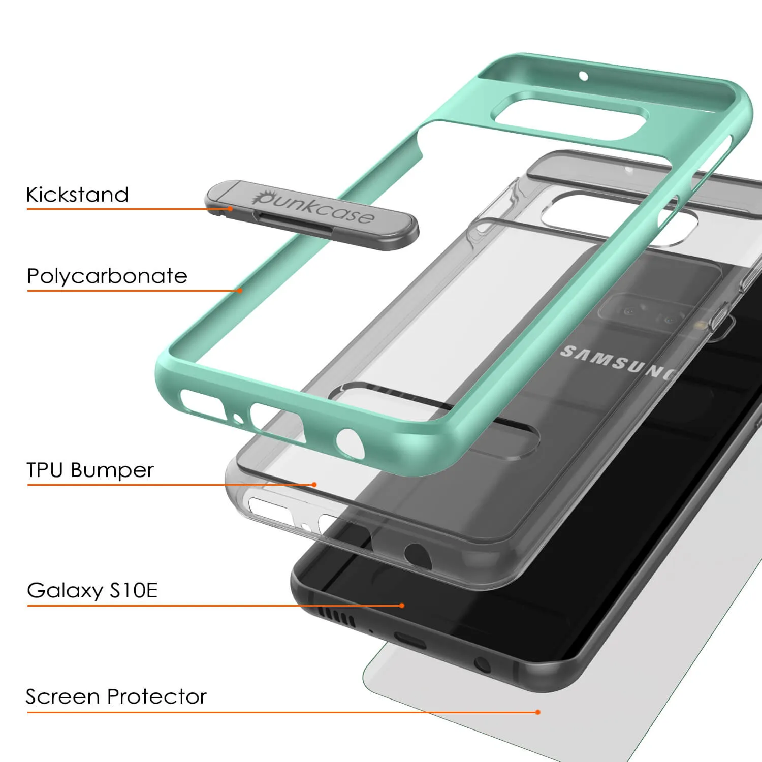 Galaxy S10e Case, PUNKcase [LUCID 3.0 Series] [Slim Fit] Armor Cover w/ Integrated Screen Protector [Teal]