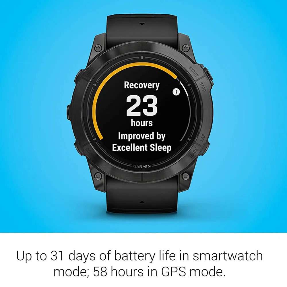 Garmin epix Pro (Gen 2) 51mm Black Advanced Training Technology Built-in Flashlight High Performance Smartwatch - 010-02804-20