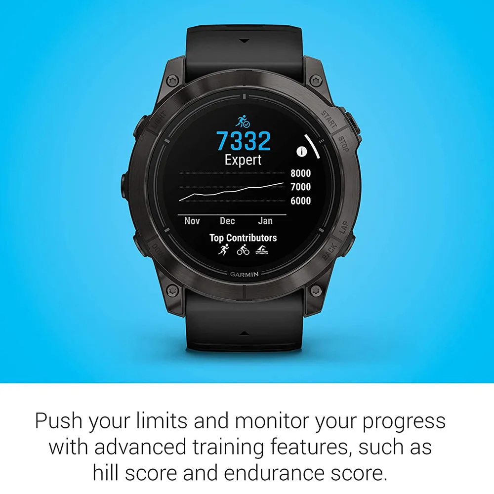 Garmin epix Pro (Gen 2) Sapphire Edition 51mm Black Advanced Training Technology Built-in Flashlight High Performance Smartwatch - 010-02804-00