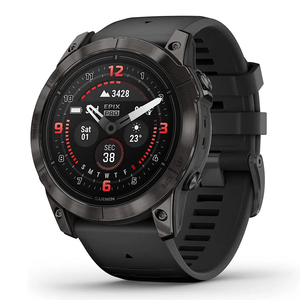 Garmin epix Pro (Gen 2) Sapphire Edition 51mm Black Advanced Training Technology Built-in Flashlight High Performance Smartwatch - 010-02804-00