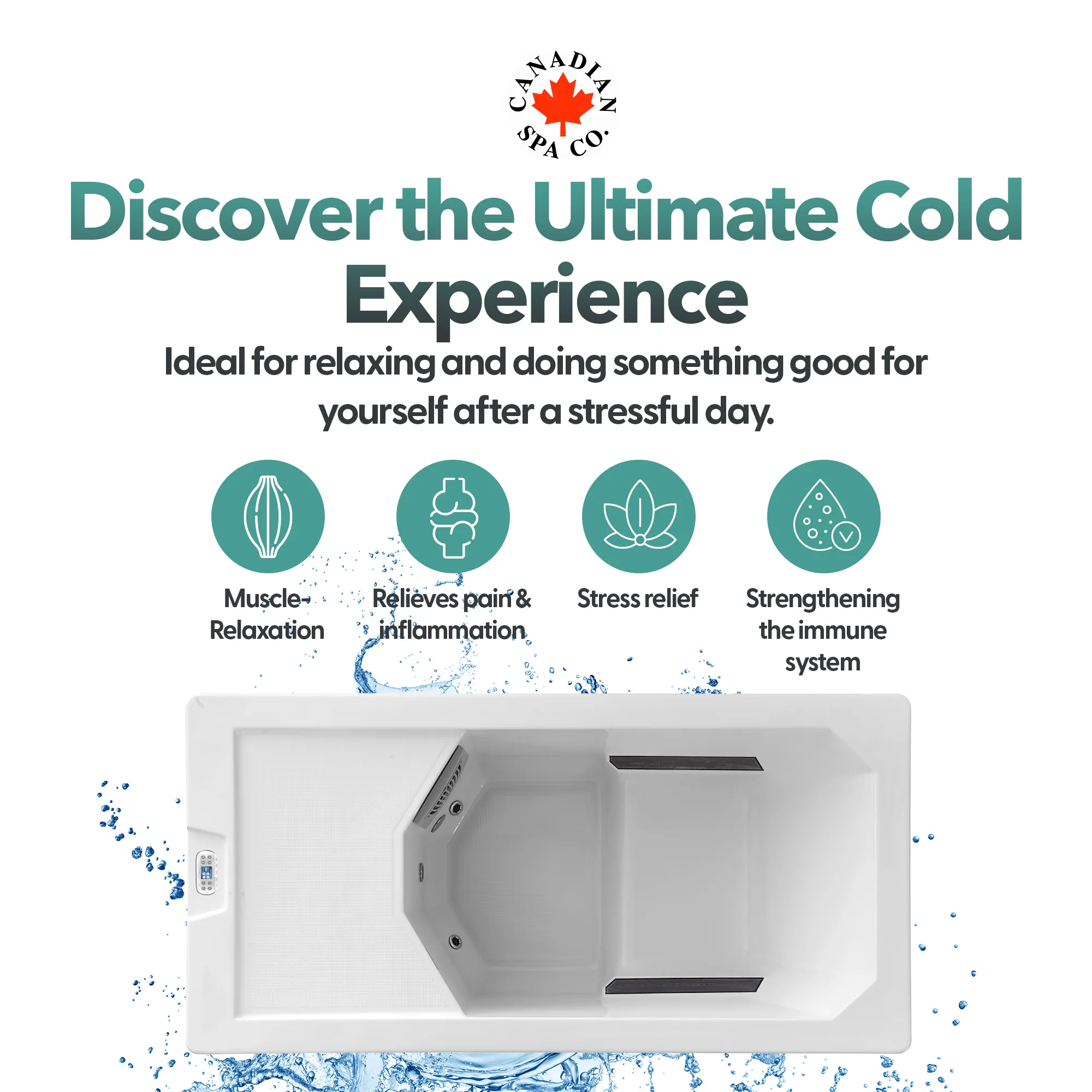 Great Lakes Chill Therapy Tub - Fill, plug in, and experience it Grey Finish