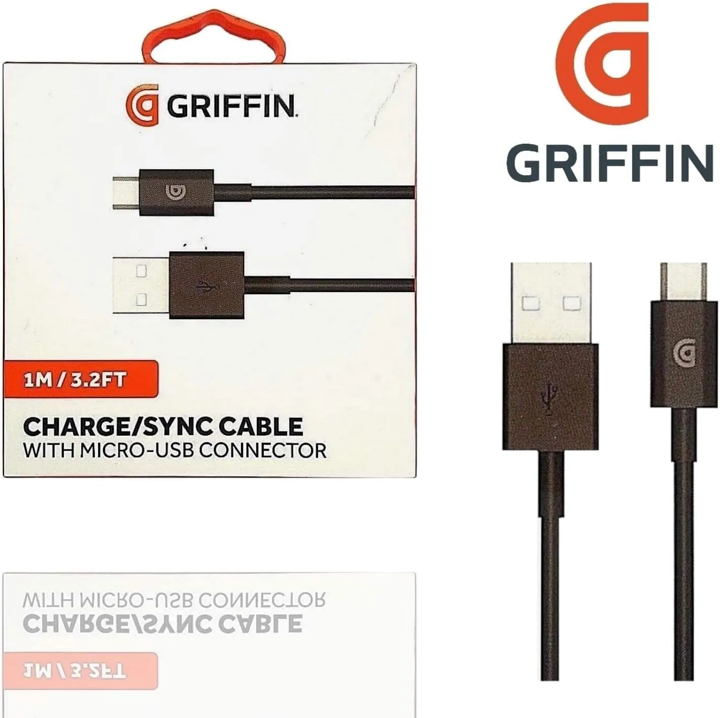 Griffin 1M Charge Sync Cable with USB A to Micro USB Connector Black - GP-004-BLK