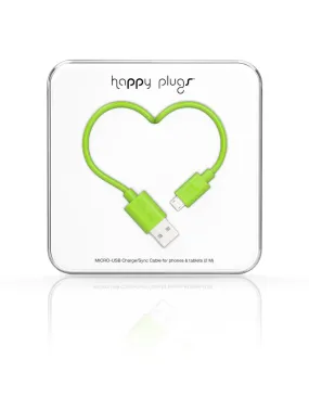 Happy Plugs Micro-USB Charge/Sync Cable (2Meters)- Green