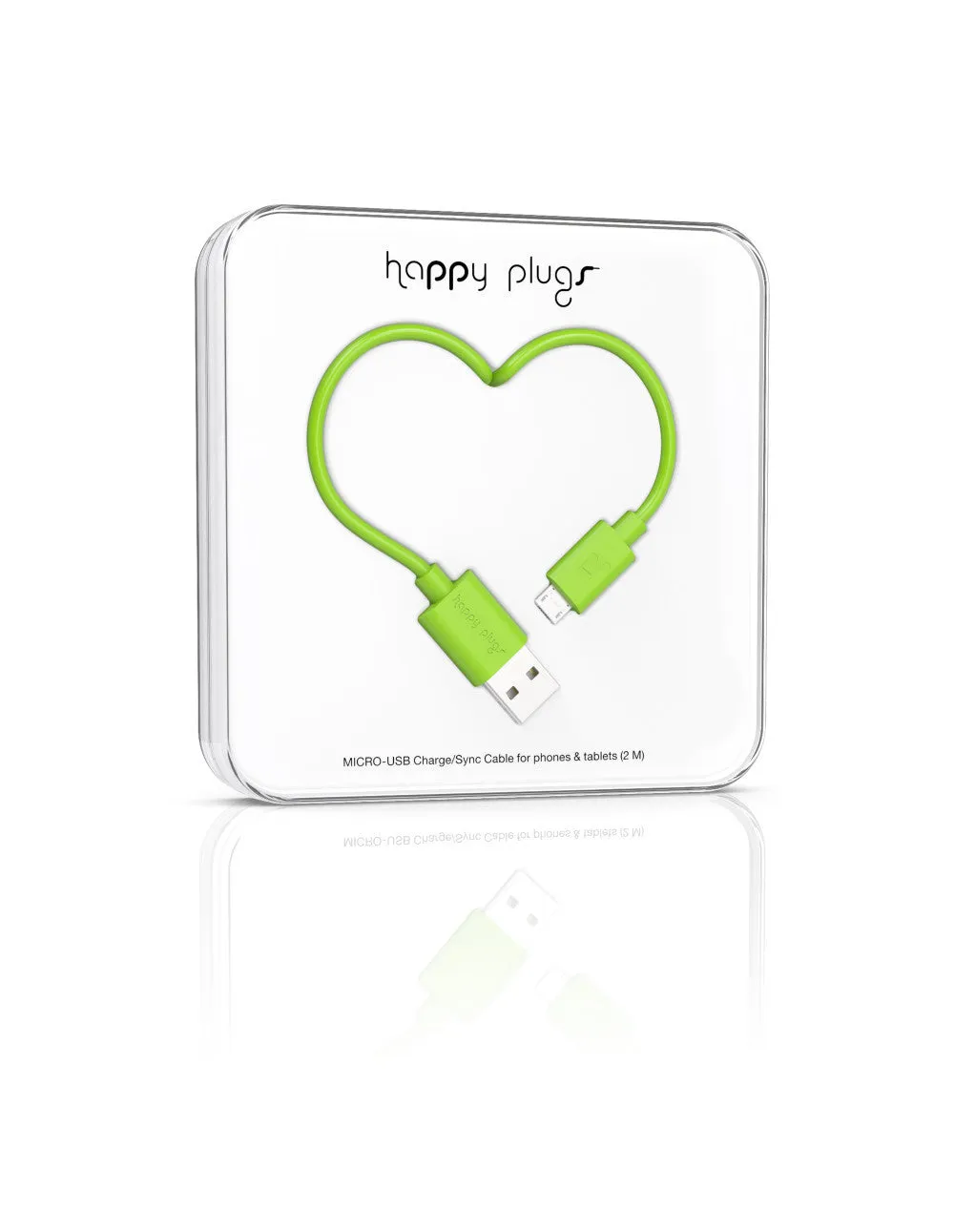 Happy Plugs Micro-USB Charge/Sync Cable (2Meters)- Green