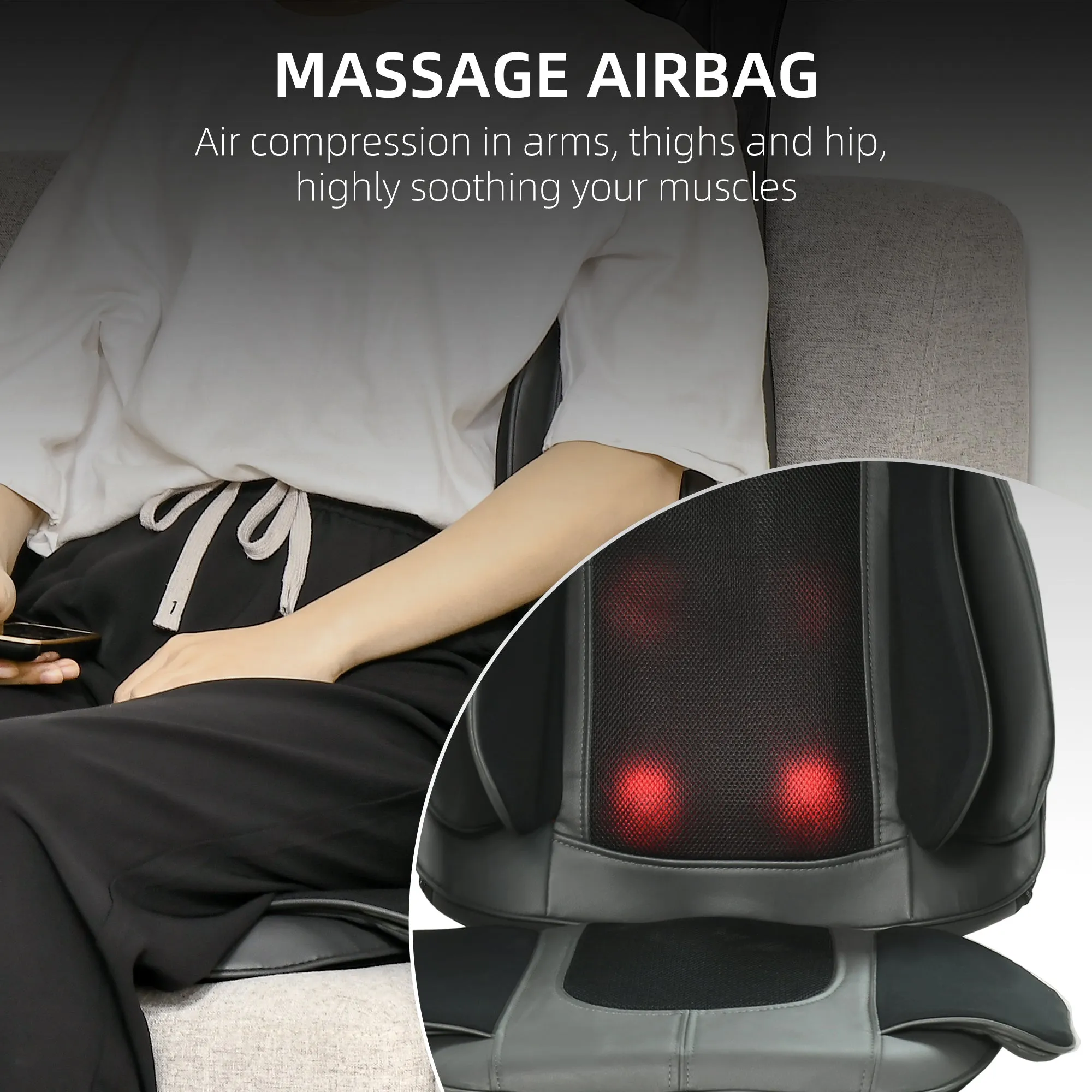 HOMCOM Back & Neck Massager w/ Heating Deep Tissue Kneading Compress Vibrating