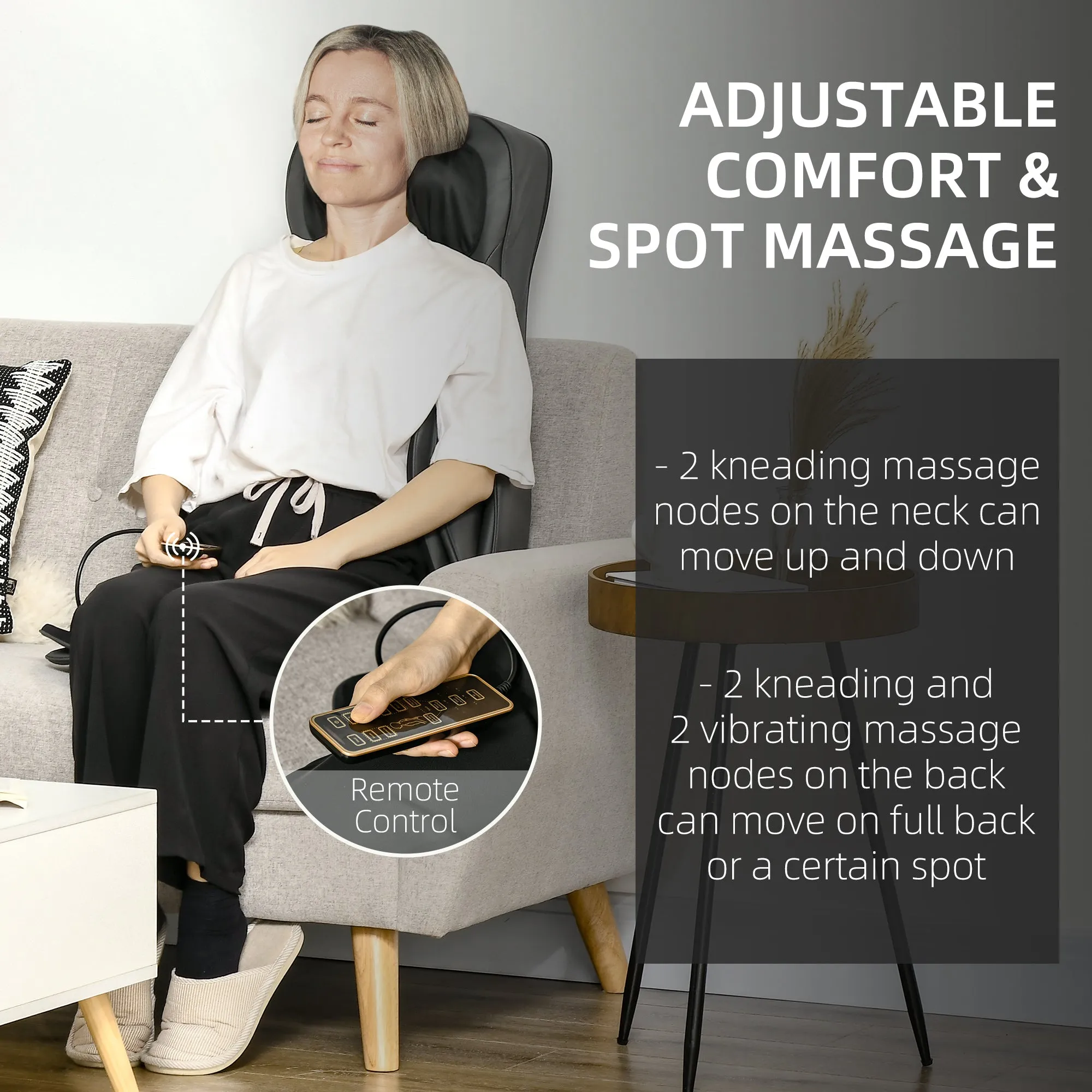HOMCOM Back & Neck Massager w/ Heating Deep Tissue Kneading Compress Vibrating