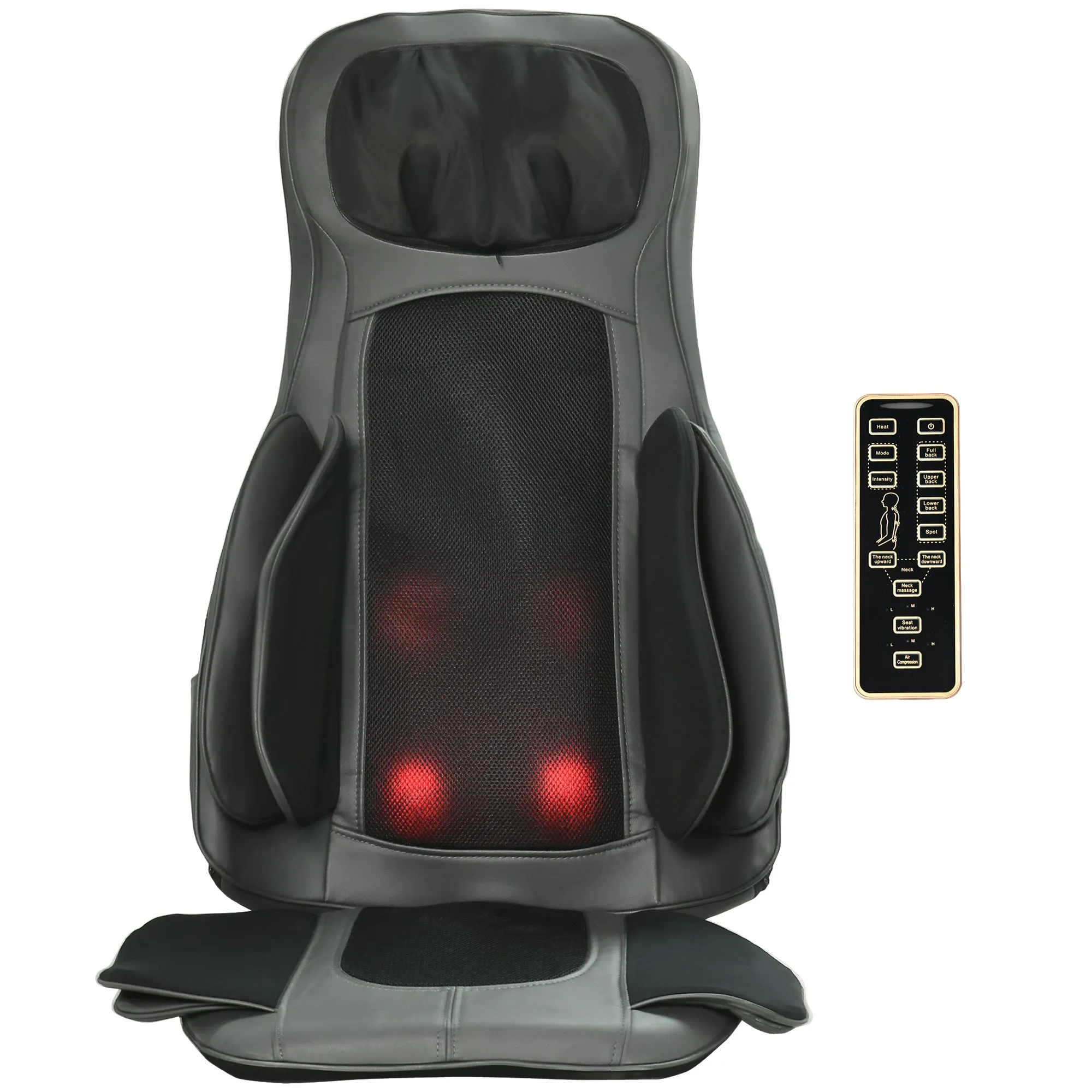 HOMCOM Back & Neck Massager w/ Heating Deep Tissue Kneading Compress Vibrating