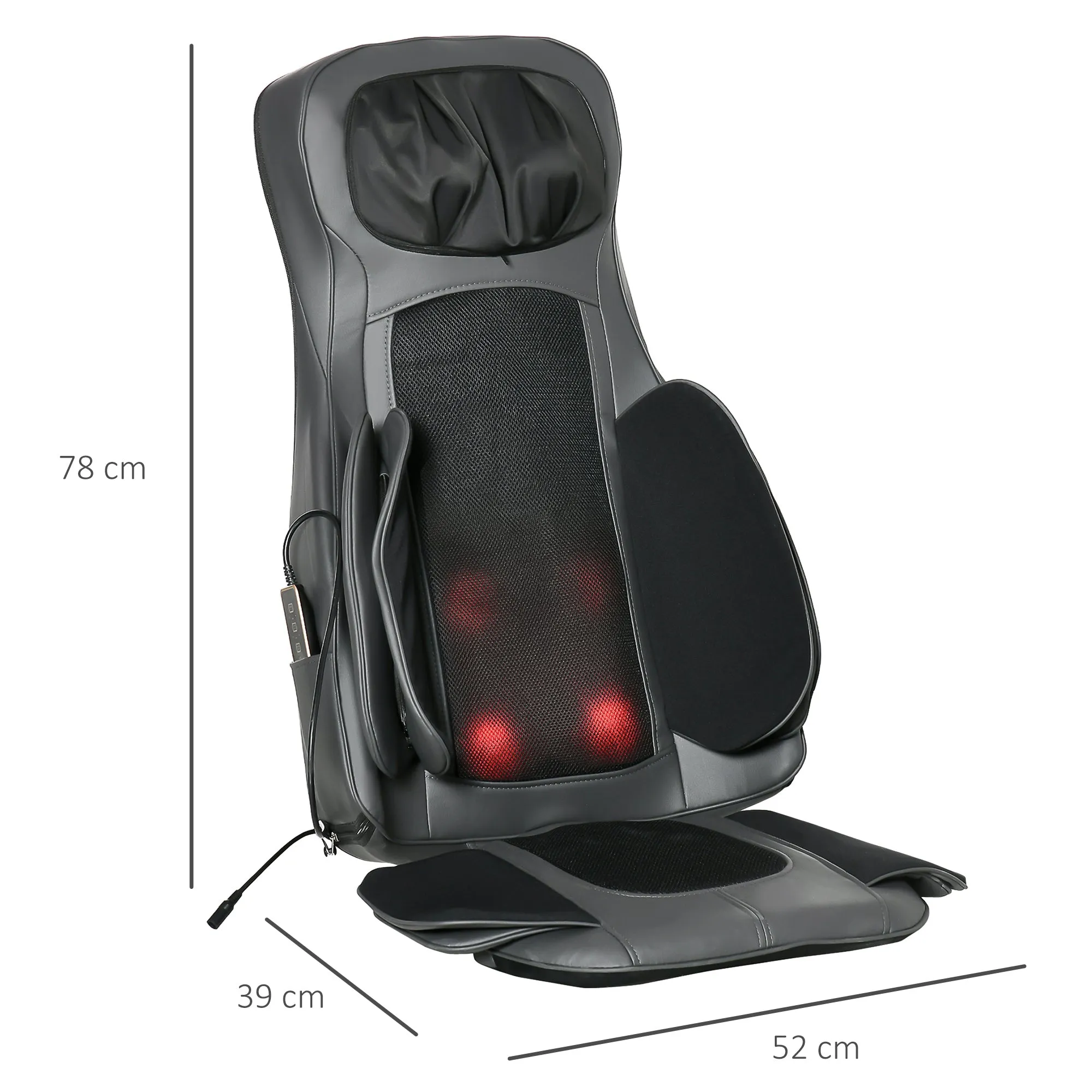 HOMCOM Back & Neck Massager w/ Heating Deep Tissue Kneading Compress Vibrating