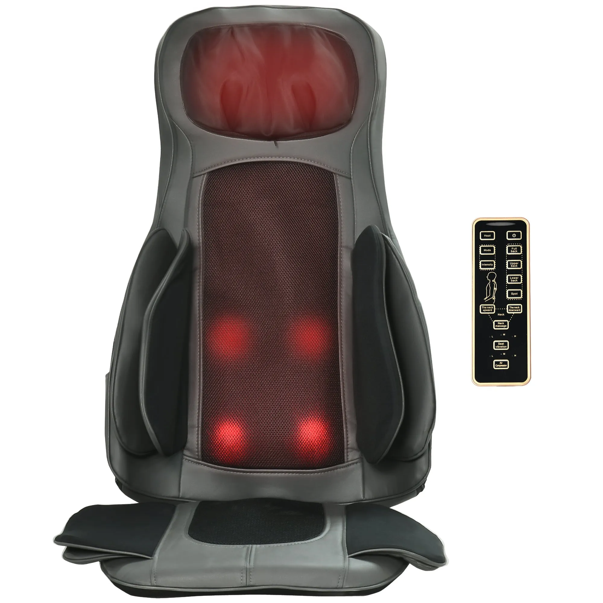 HOMCOM Back & Neck Massager w/ Heating Deep Tissue Kneading Compress Vibrating