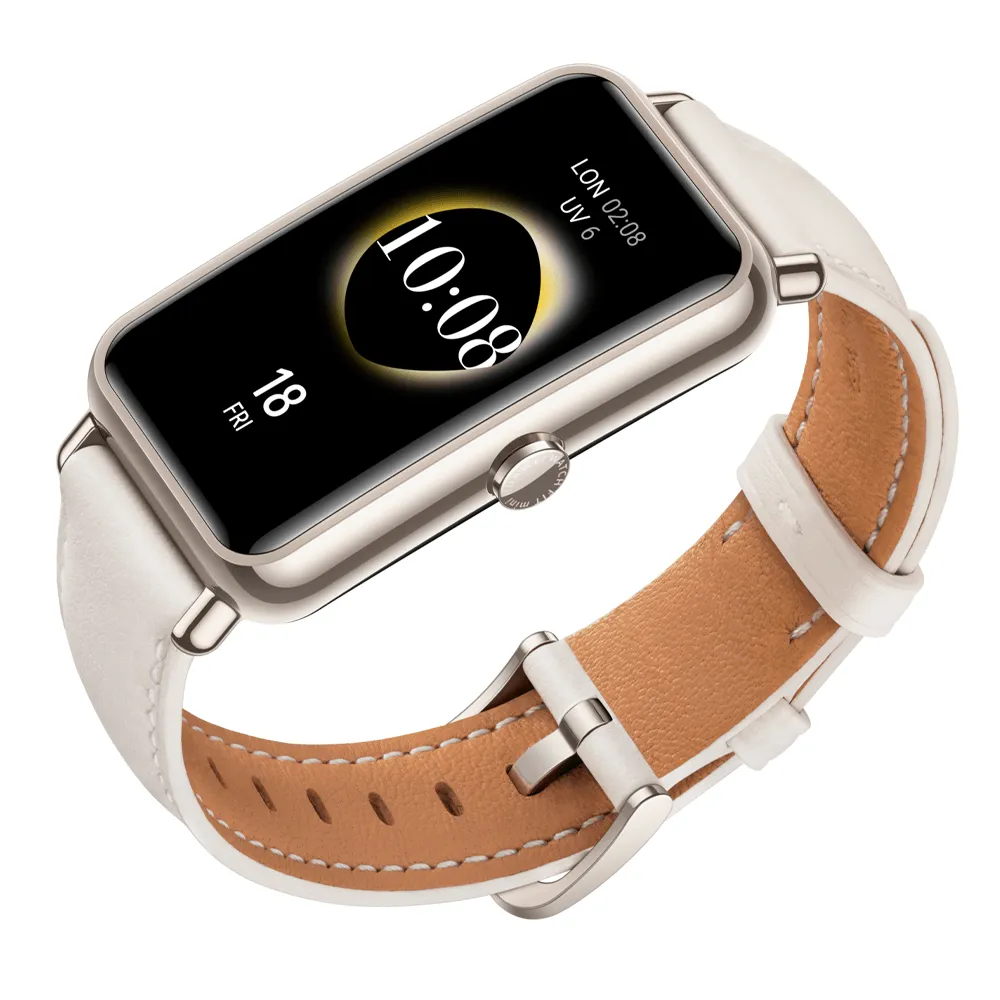 Huawei Watch Fit Mini TIA-B39 Light Gold Aluminum Case With Frosty White Leather Strap