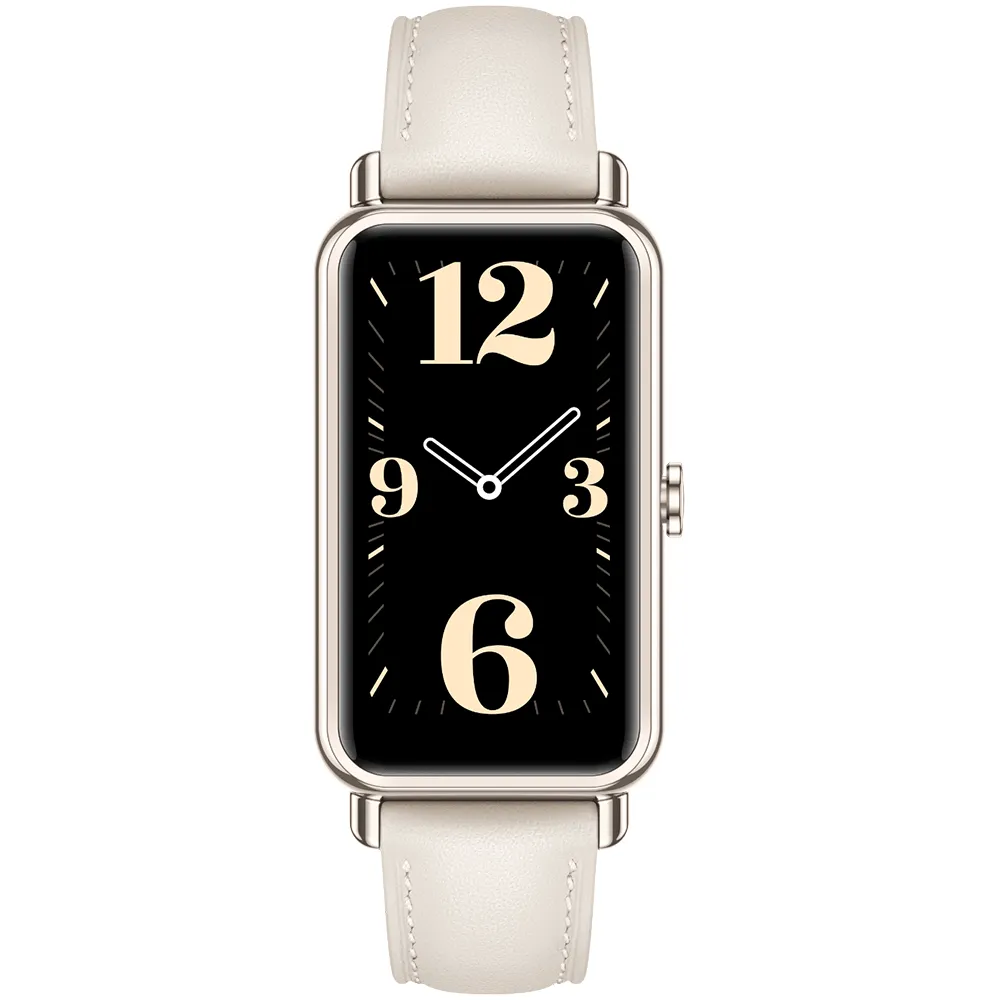 Huawei Watch Fit Mini TIA-B39 Light Gold Aluminum Case With Frosty White Leather Strap