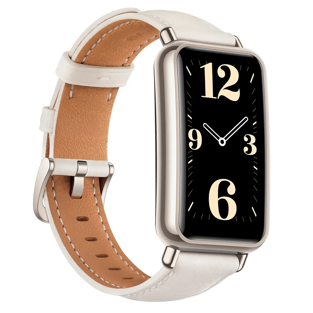 Huawei Watch Fit Mini TIA-B39 Light Gold Aluminum Case With Frosty White Leather Strap